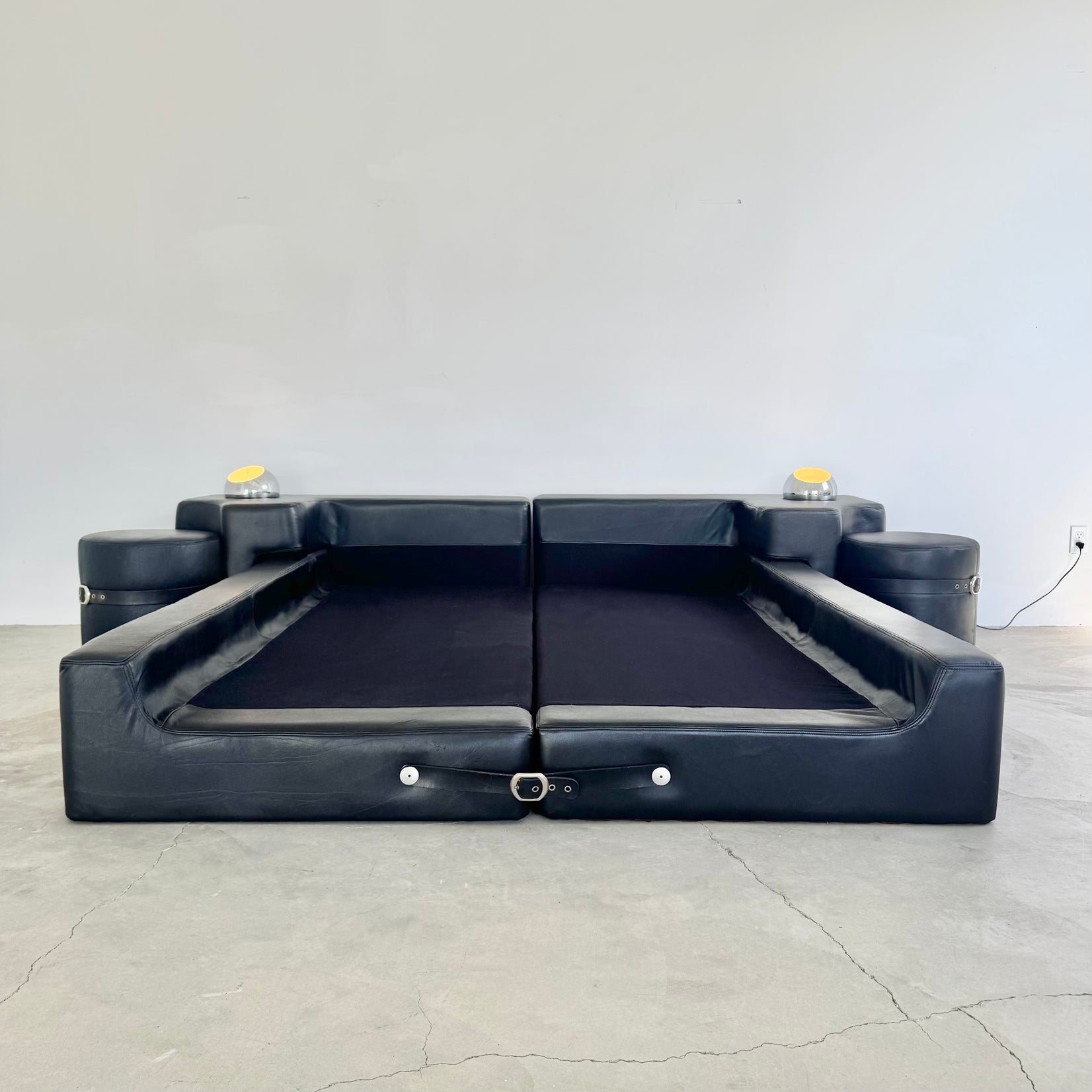 Black Leather Queen Bed