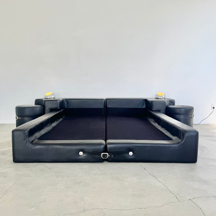 Black Leather Queen Bed