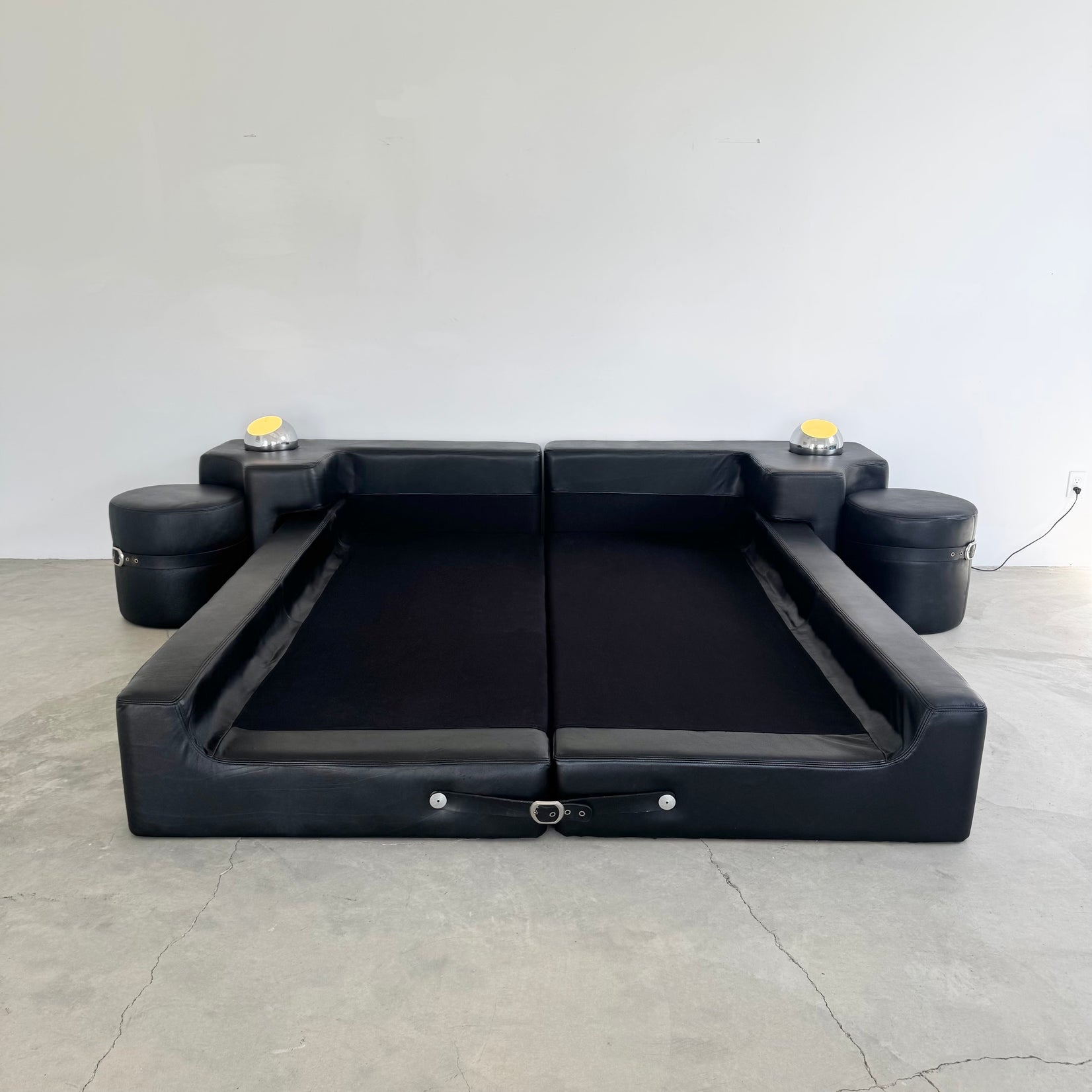 Black Leather Queen Bed