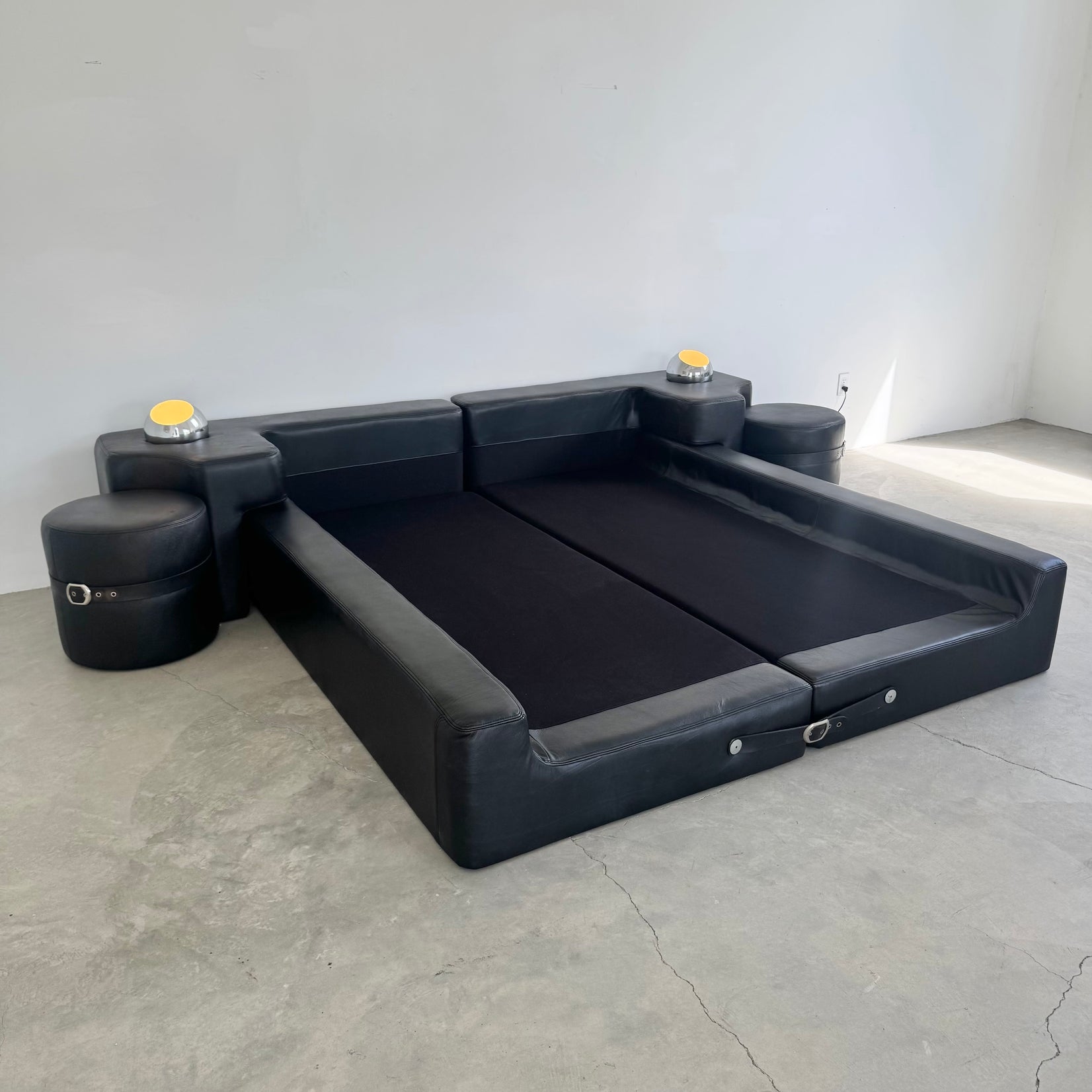 Black Leather Queen Bed