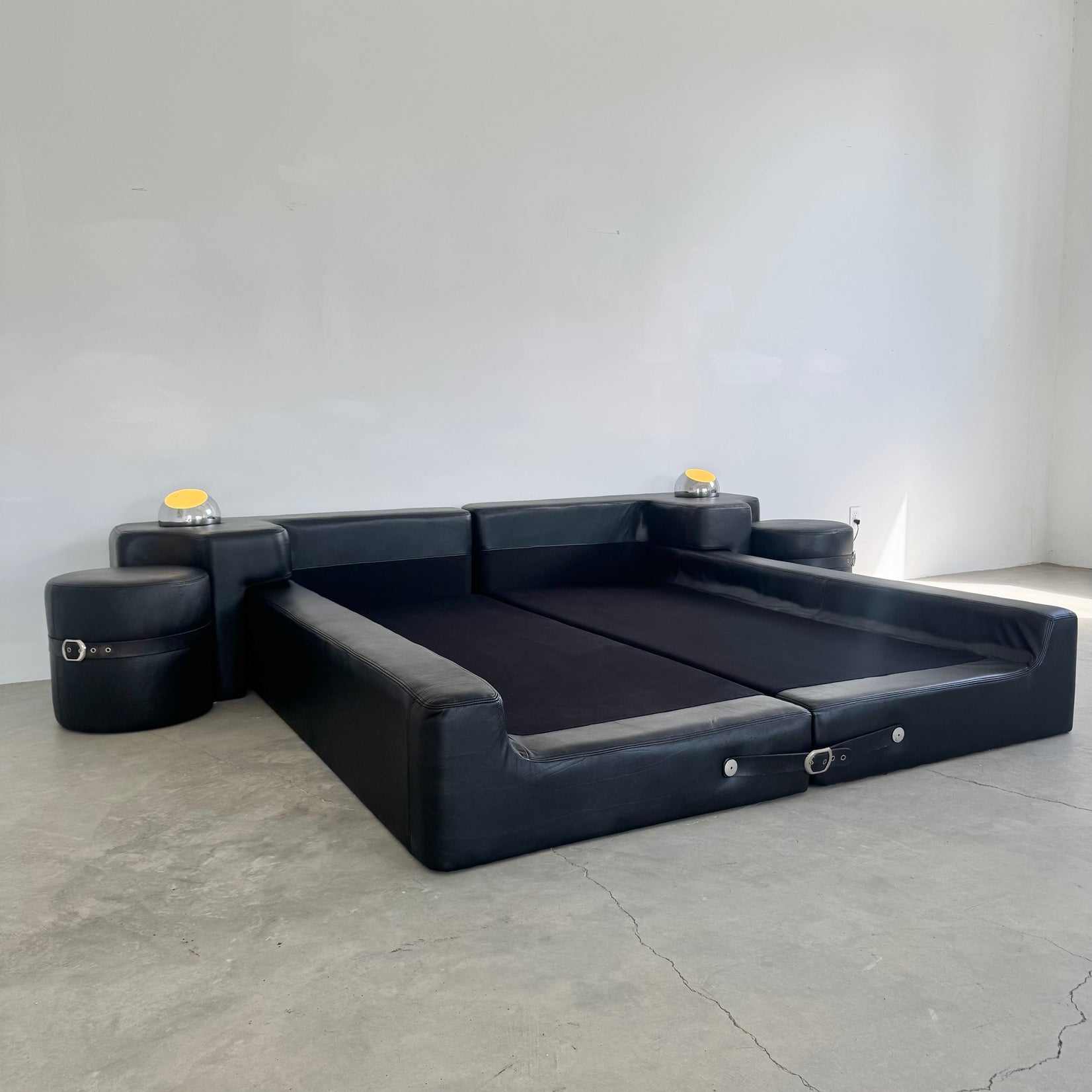 Black Leather Queen Bed