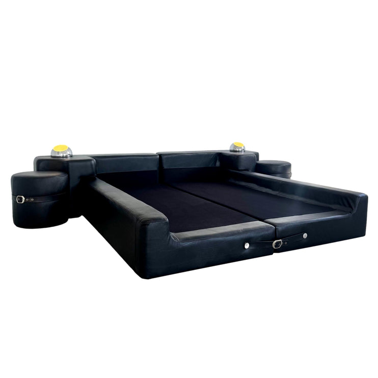 Black Leather Queen Bed