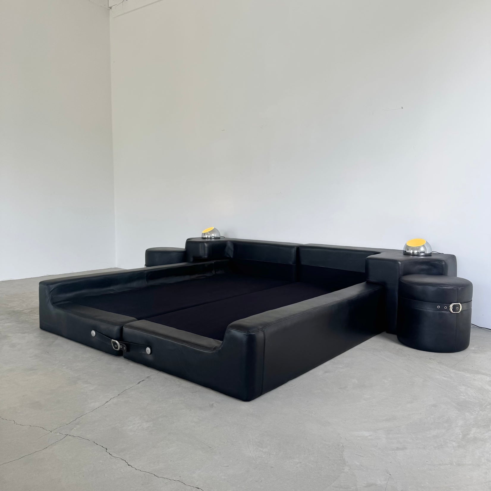 Black Leather Queen Bed