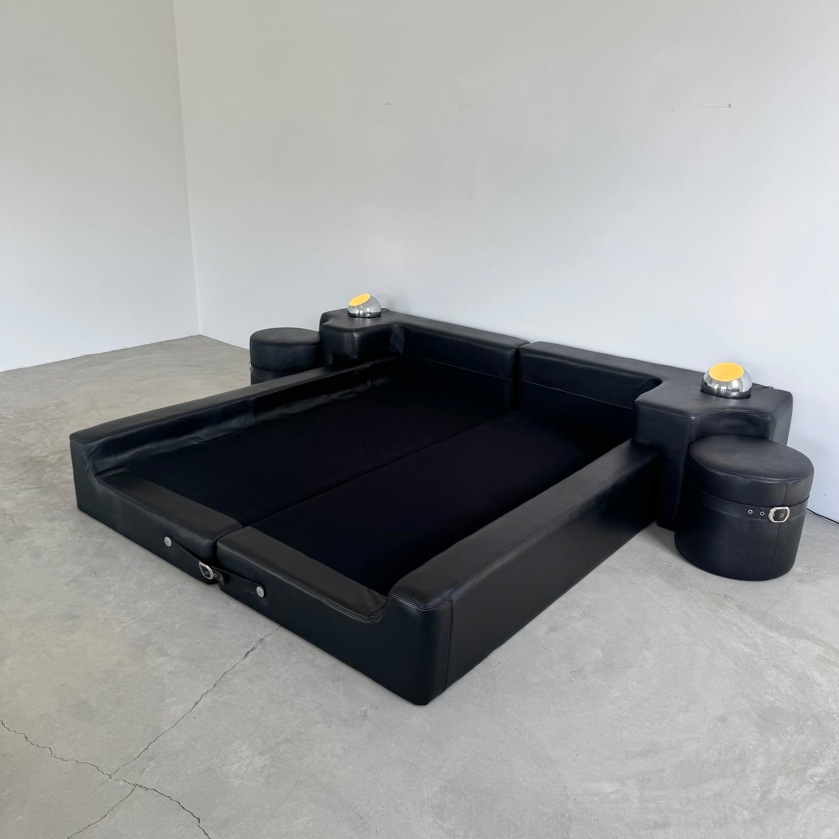 Black Leather Queen Bed