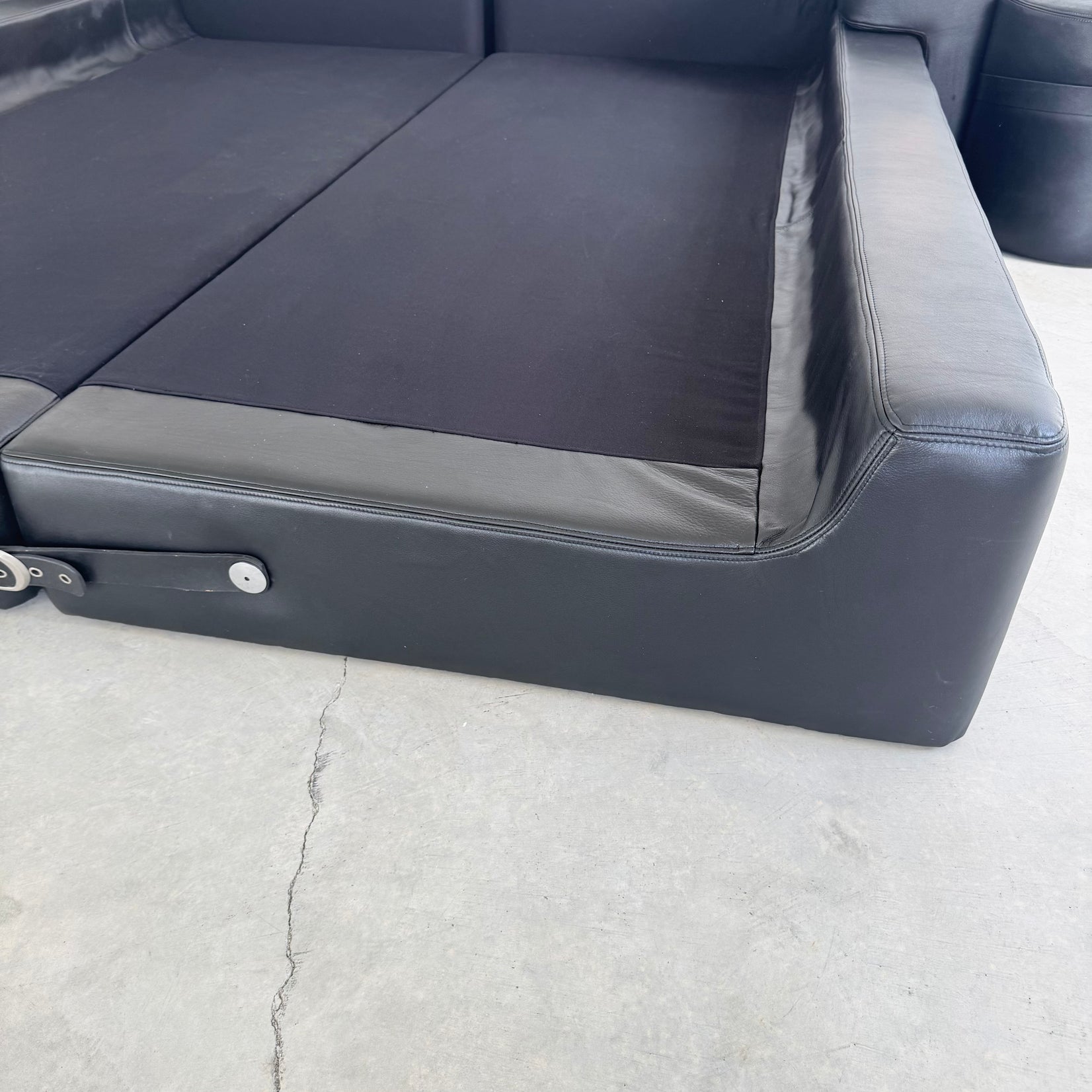 Black Leather Queen Bed