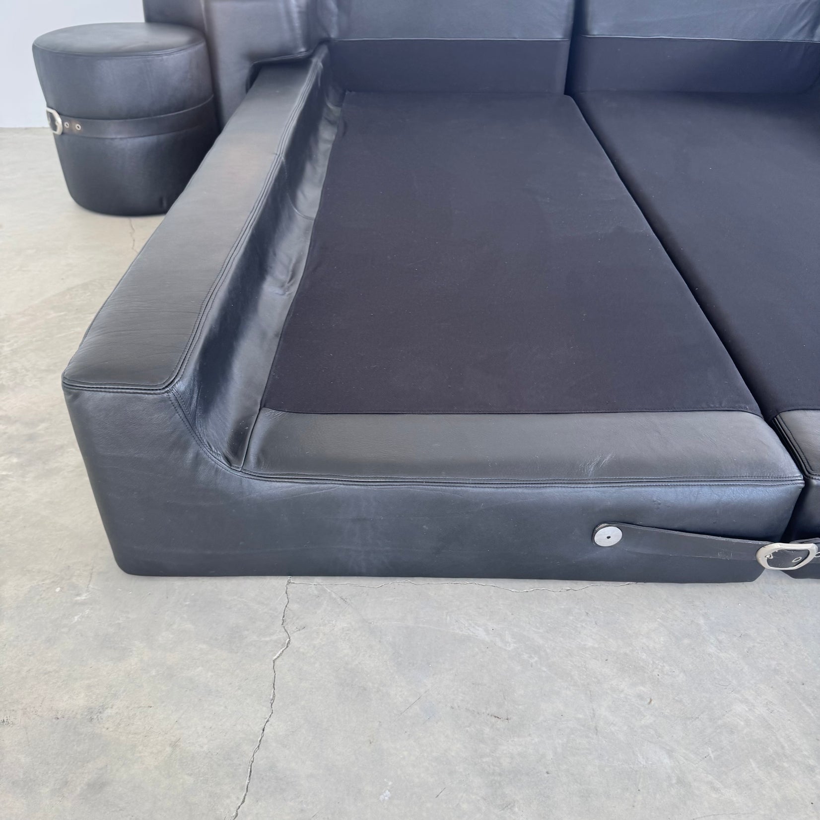 Black Leather Queen Bed