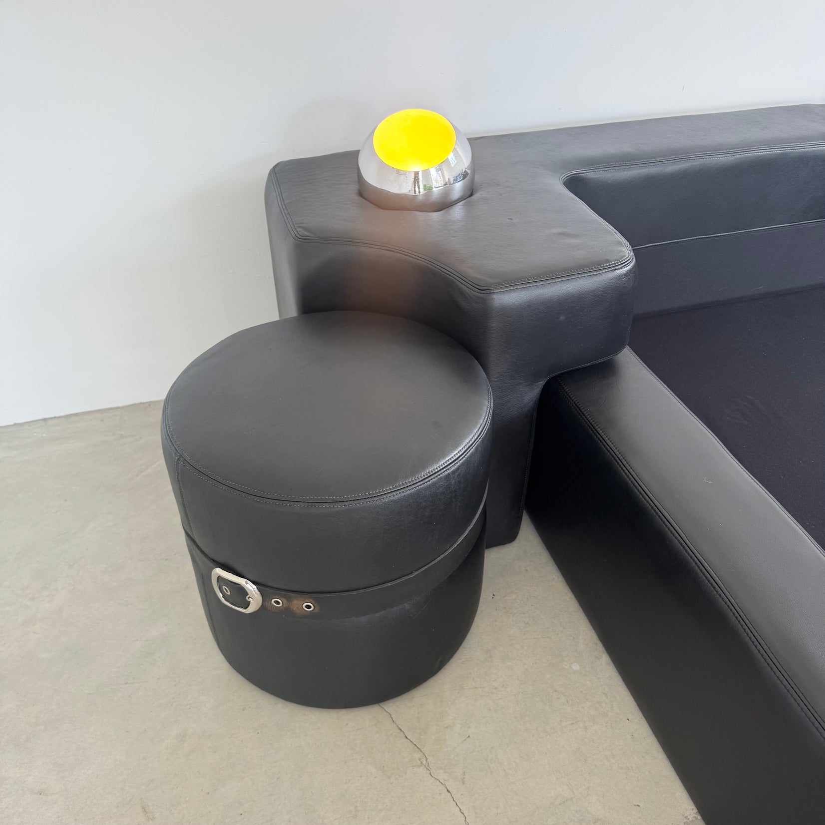 Black Leather Queen Bed