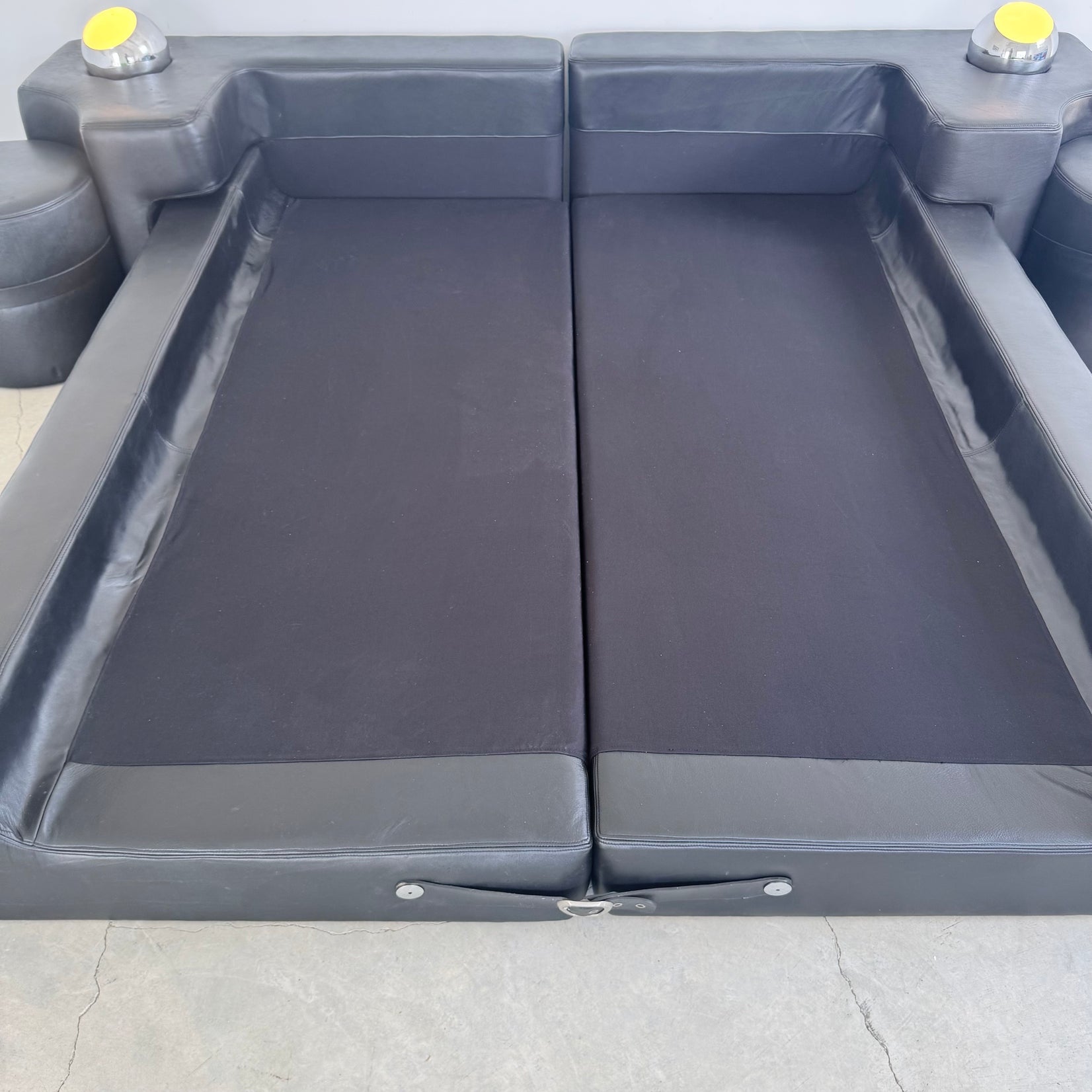 Black Leather Queen Bed