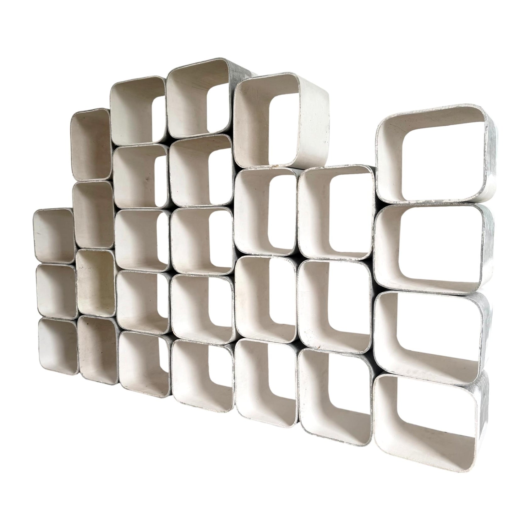 28 Piece Modular Concrete Cube Bookcase