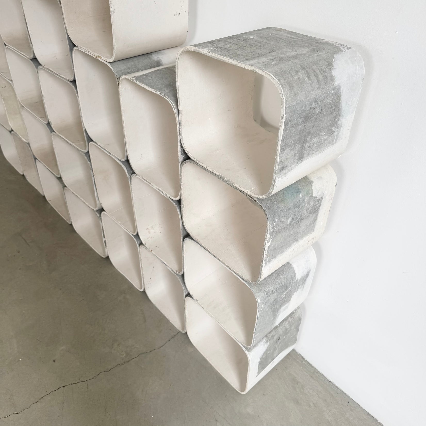 28 Piece Modular Concrete Cube Bookcase