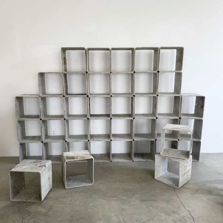 39 Piece Modular Concrete Bookcase