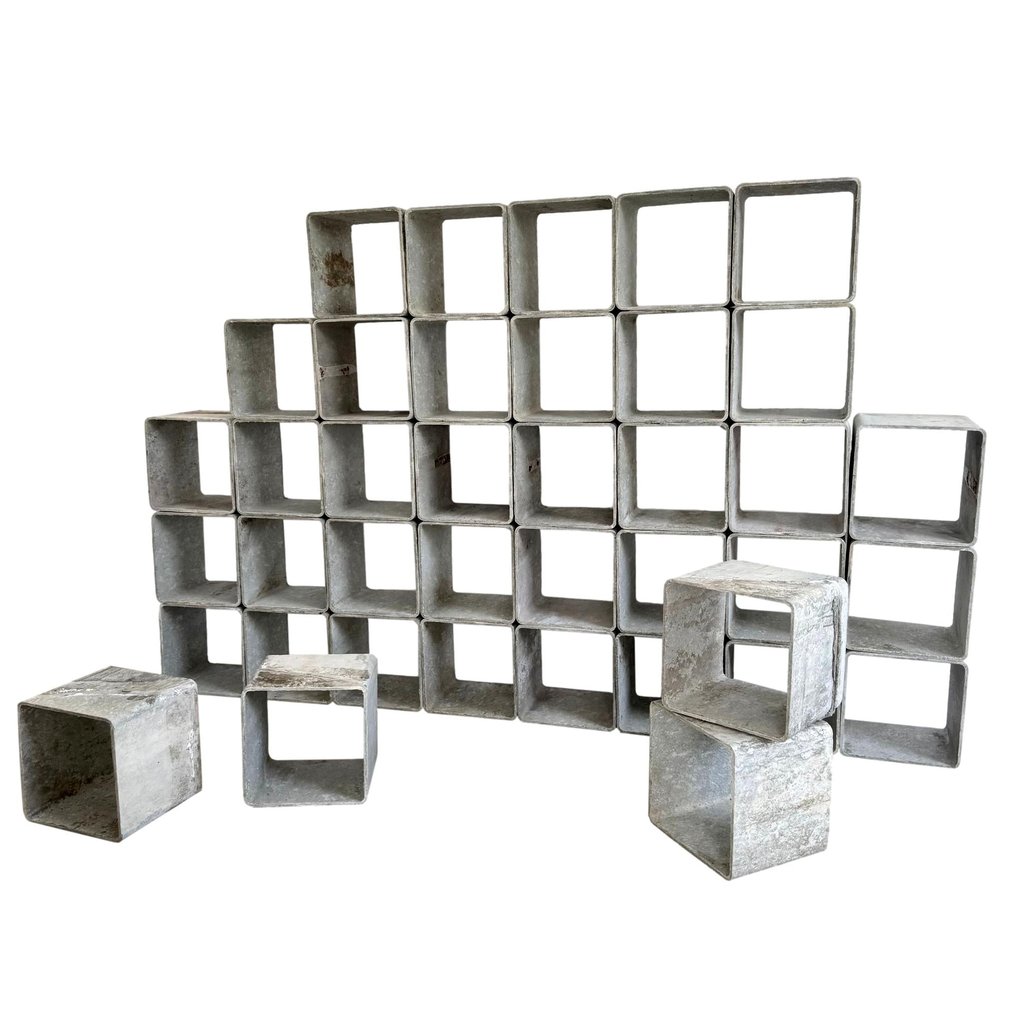39 Piece Modular Concrete Bookcase
