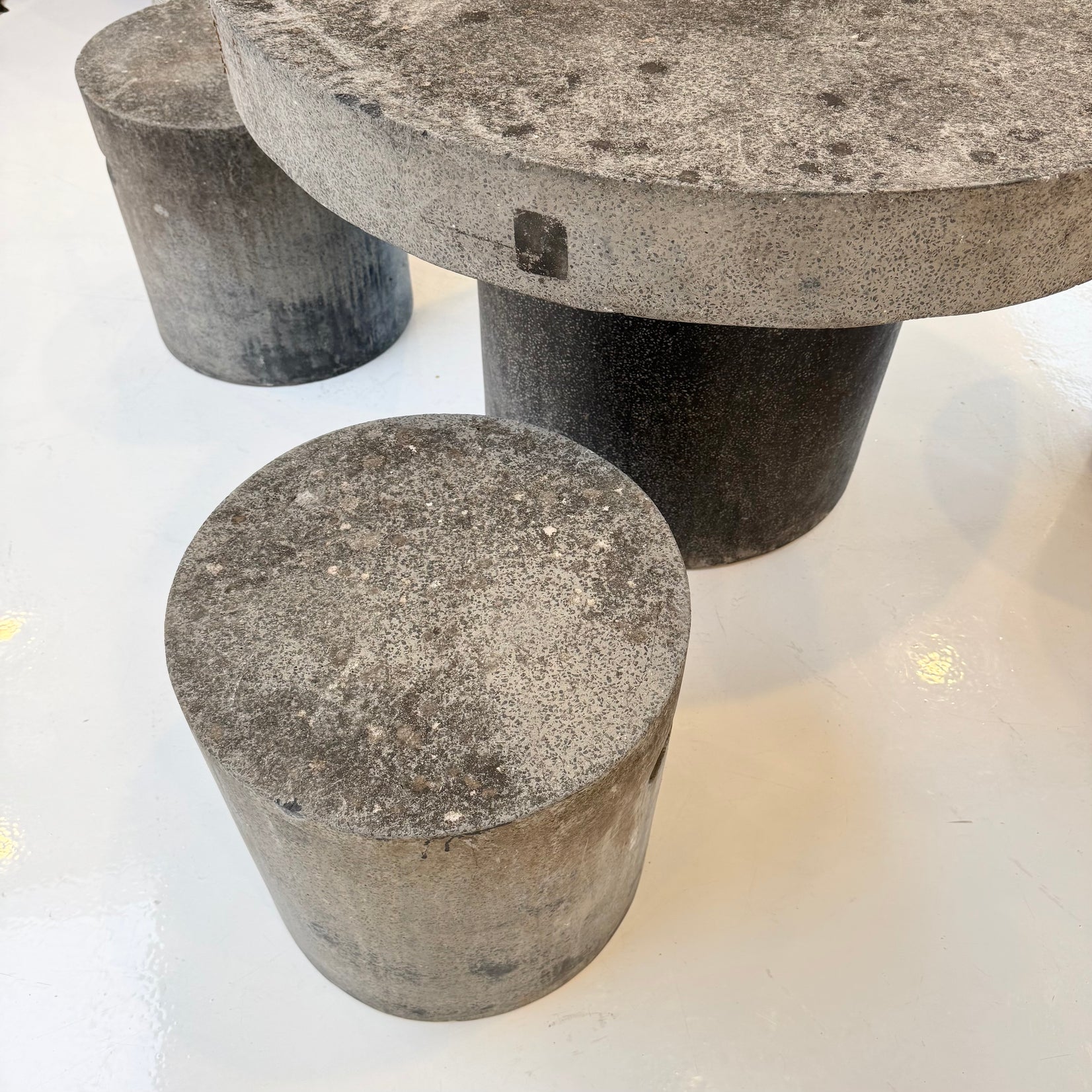 Concrete Table and Four Stools, 1950s France