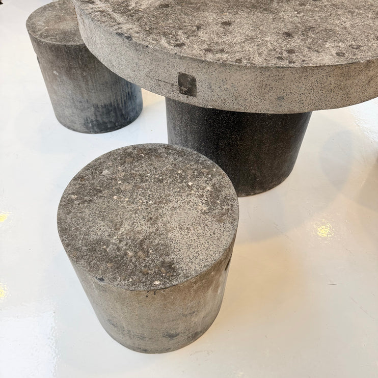 Concrete Table and Four Stools, 1950s France
