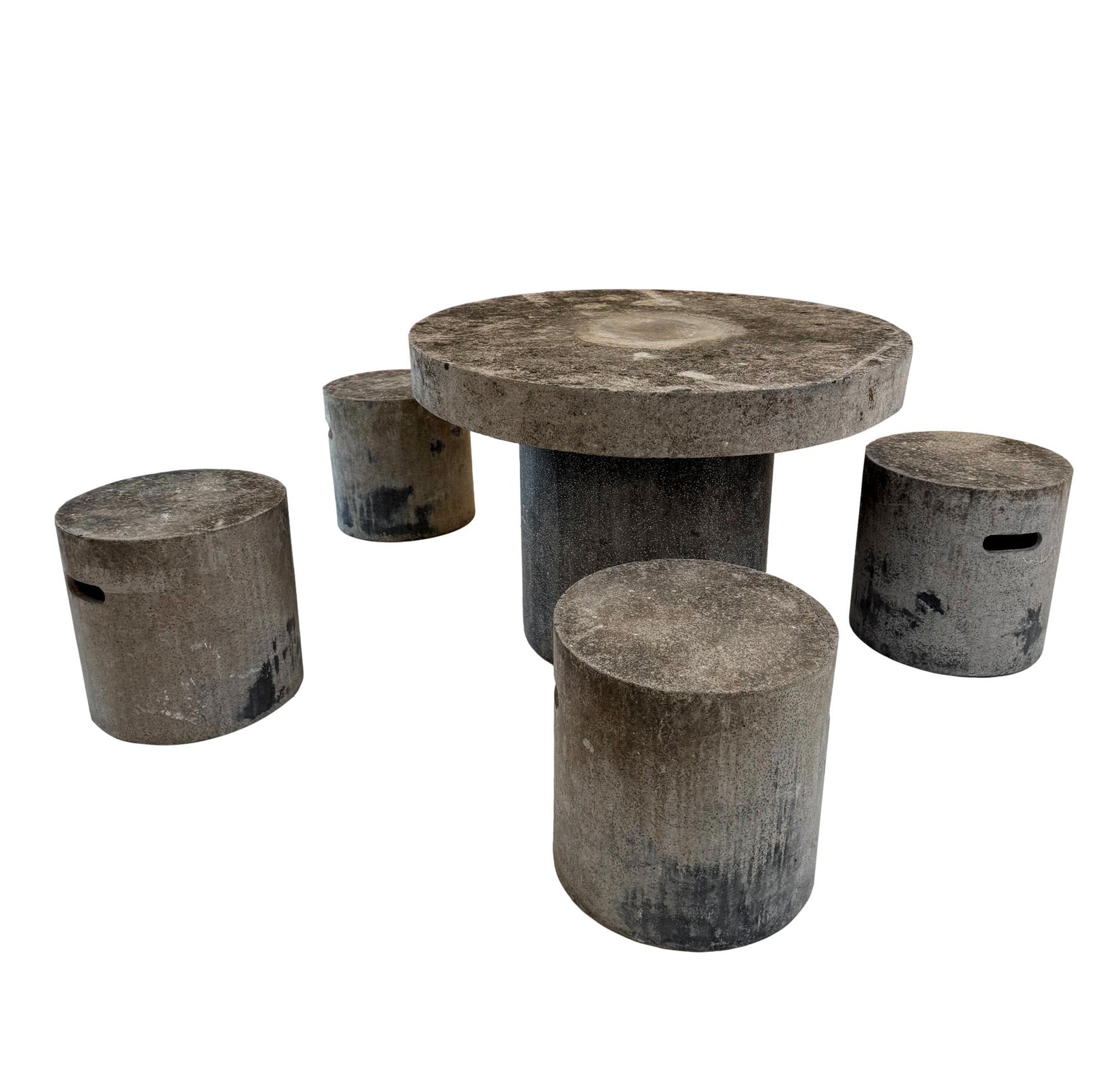 Concrete Table and Four Stools, 1950s France