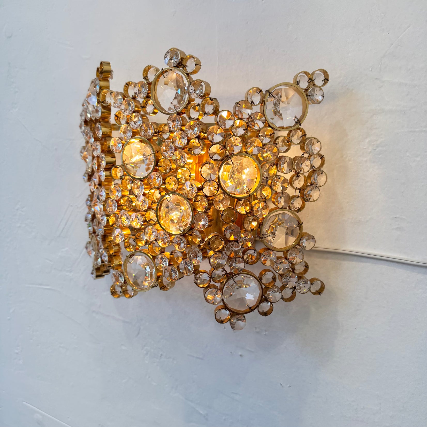 Gilt Brass and Glass Sconce