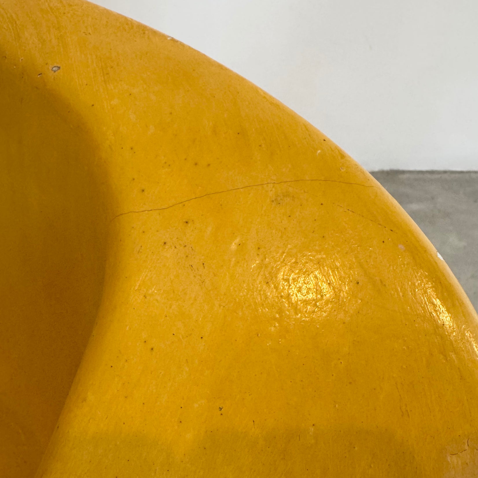 Pair of Yellow Willy Guhl Sculptural Concrete Chairs