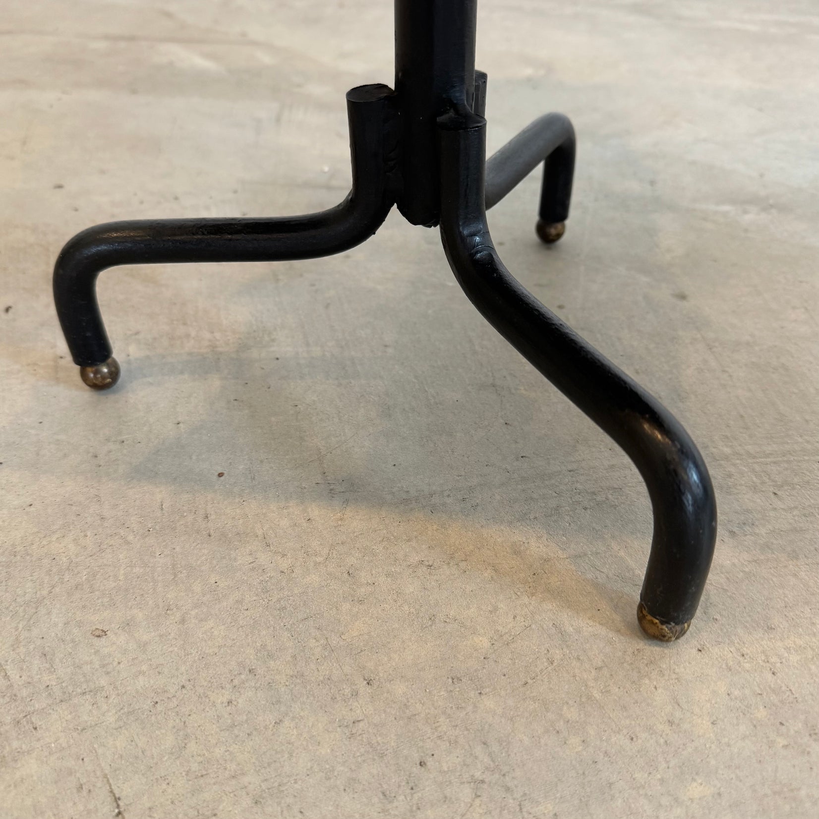 Pair of Leather and Iron Rotating Side Tables
