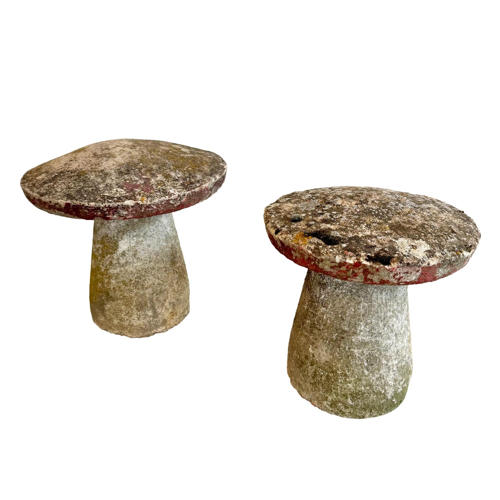 Pair of Sculptural Concrete Mushrooms, 1950's France