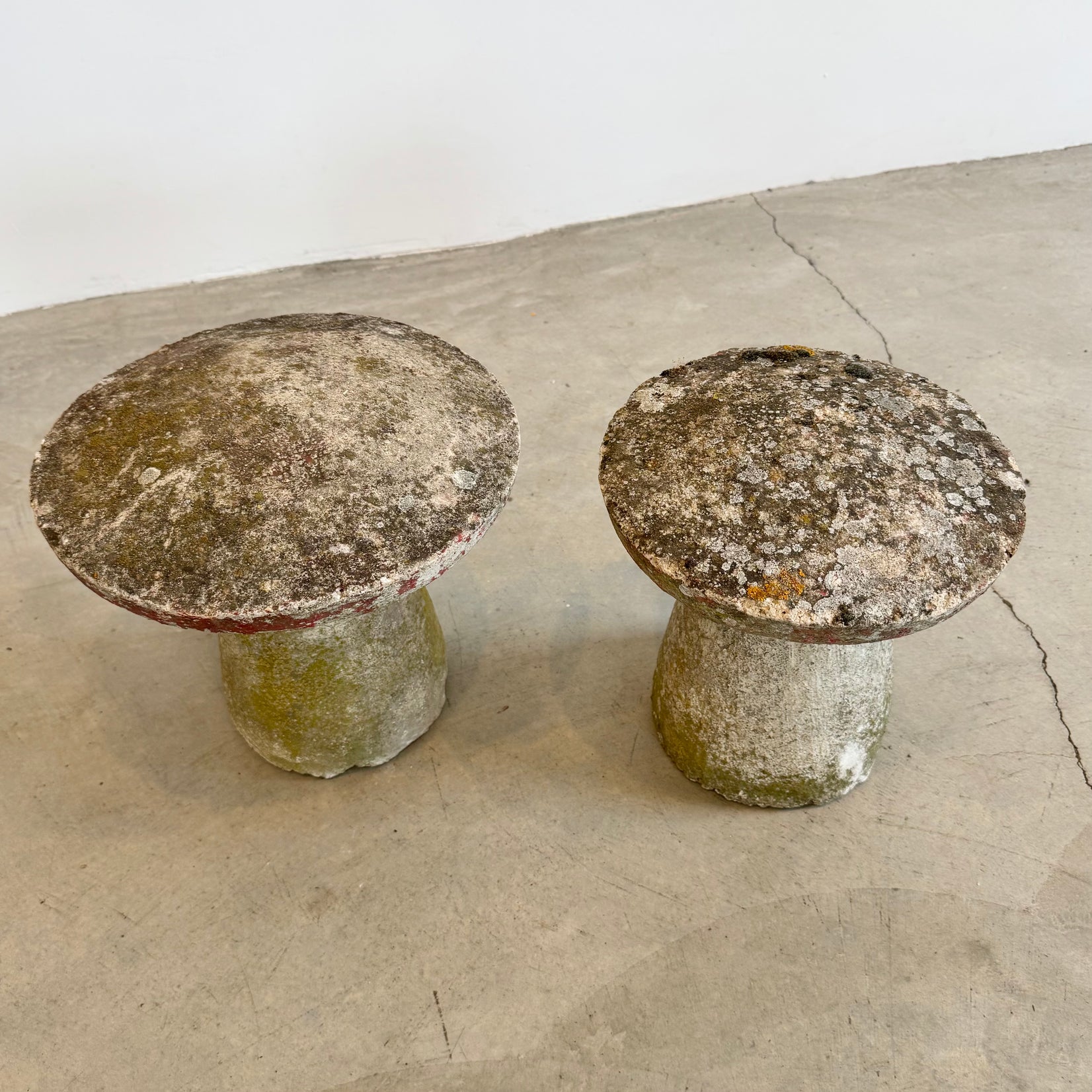 Pair of Sculptural Concrete Mushrooms, 1950's France