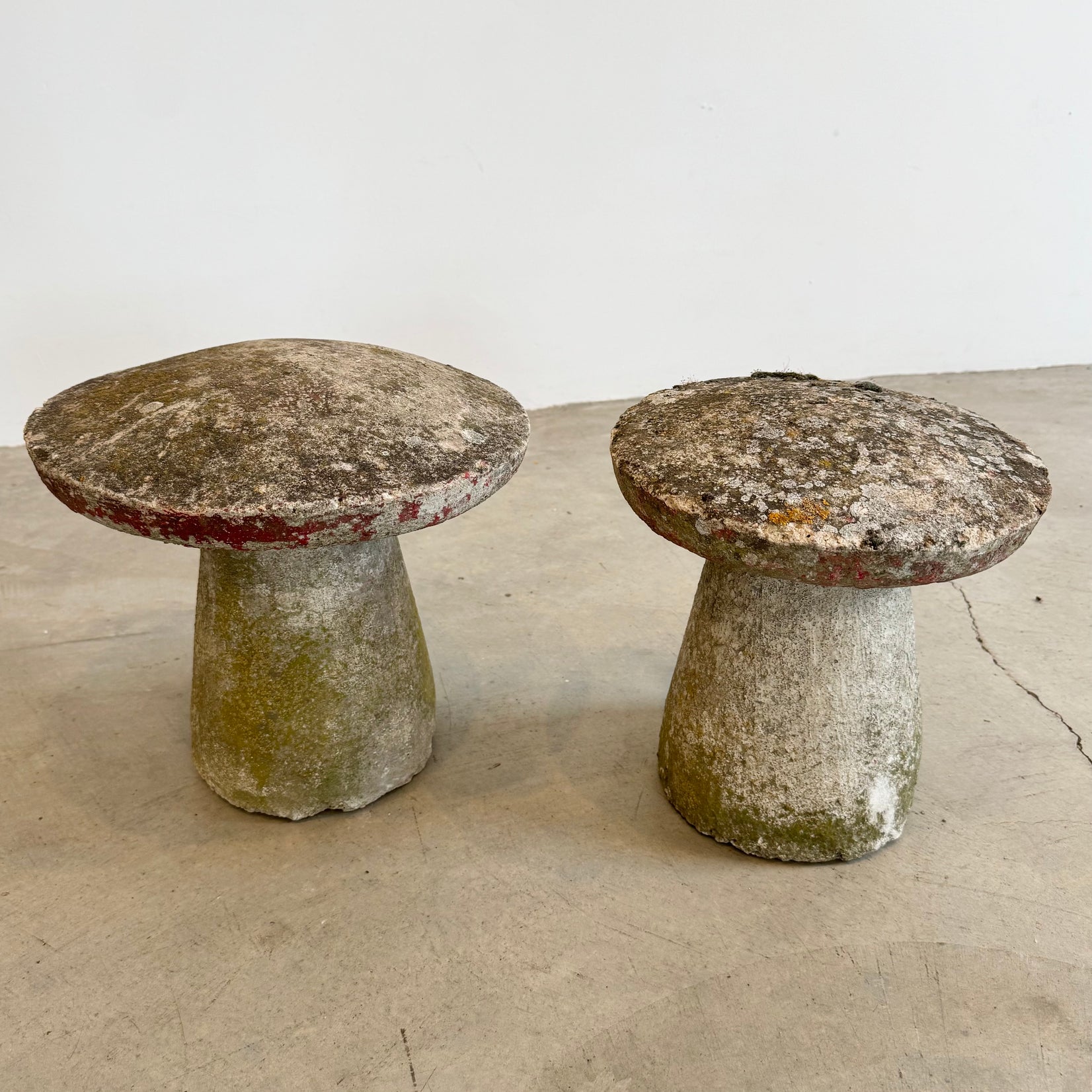 Pair of Sculptural Concrete Mushrooms, 1950's France