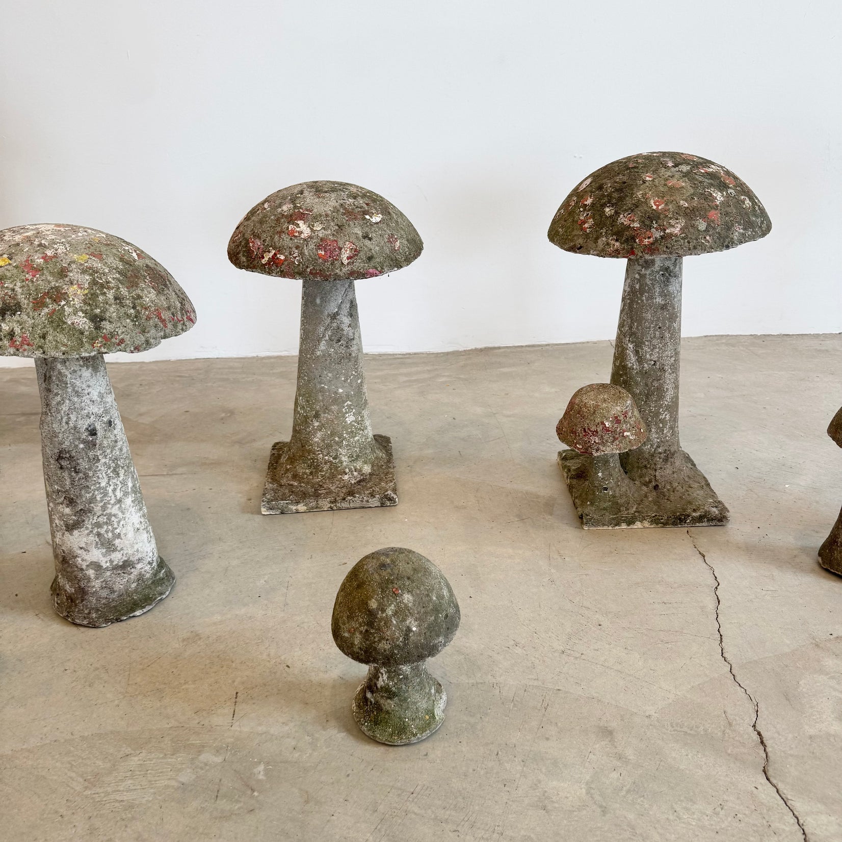 Set of 10 Concrete Mushrooms