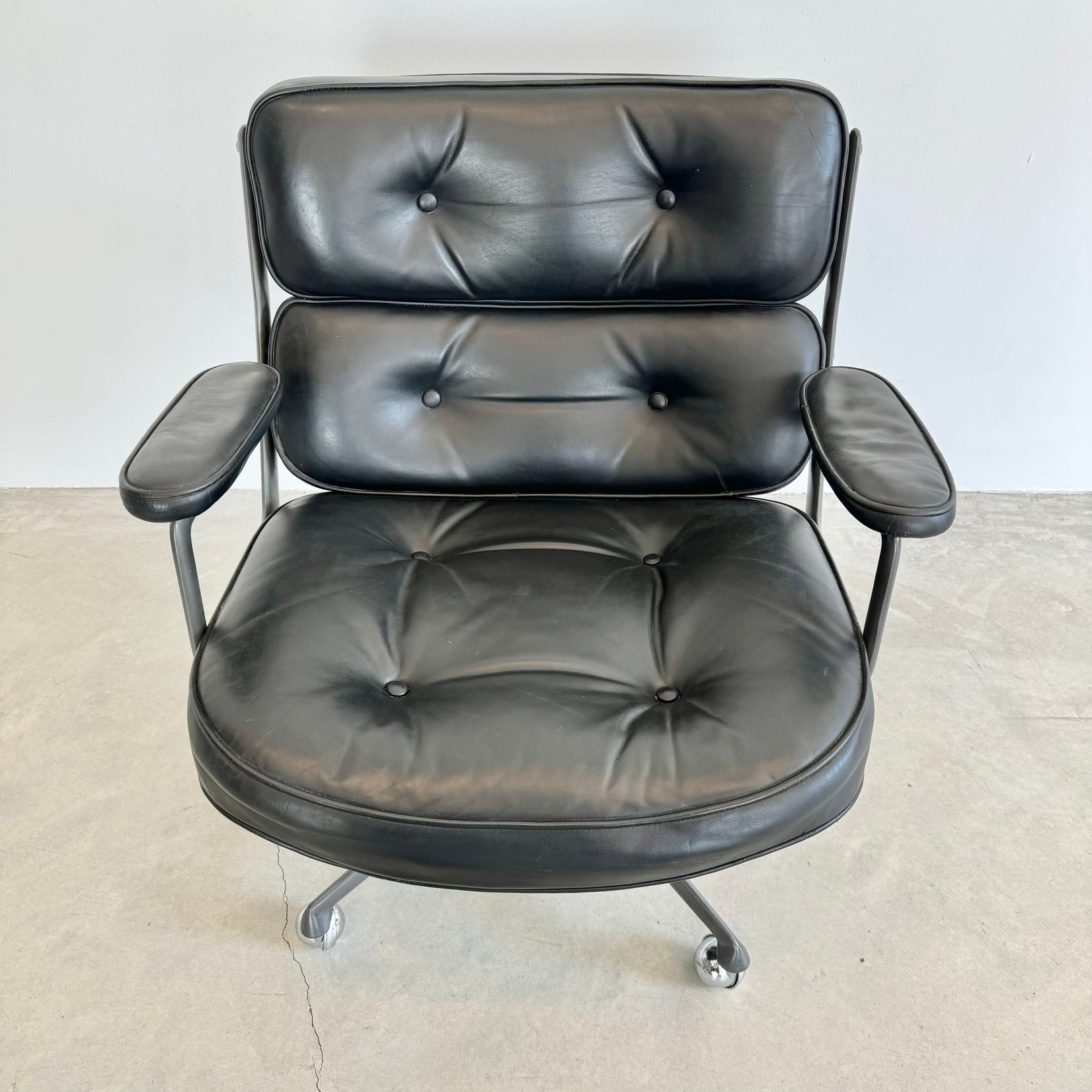 Eames Time Life Lobby Lounge Chair in Black Leather for Herman Miller, 1980s USA