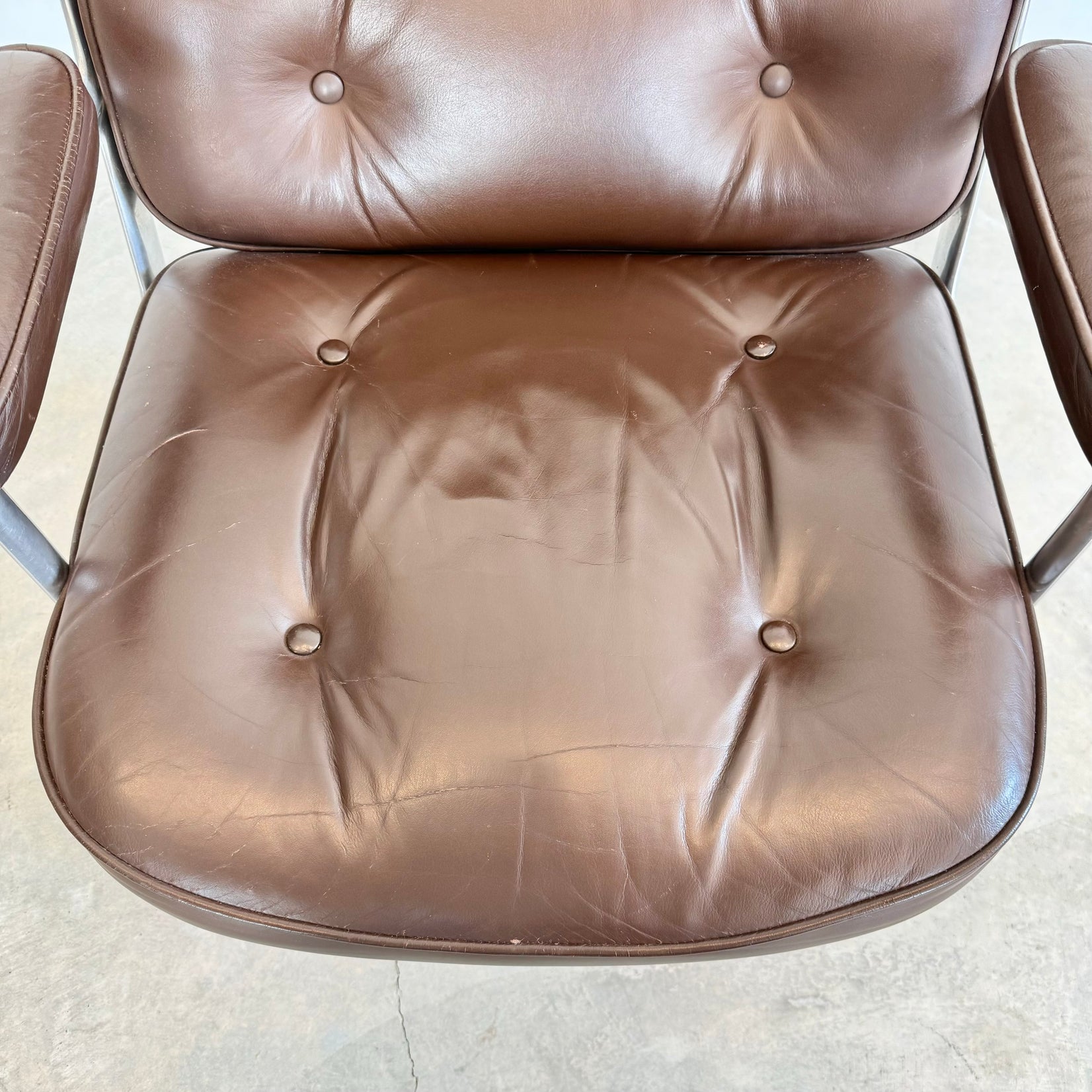 Eames Time Life Chair in Chocolate Leather for Herman Miller