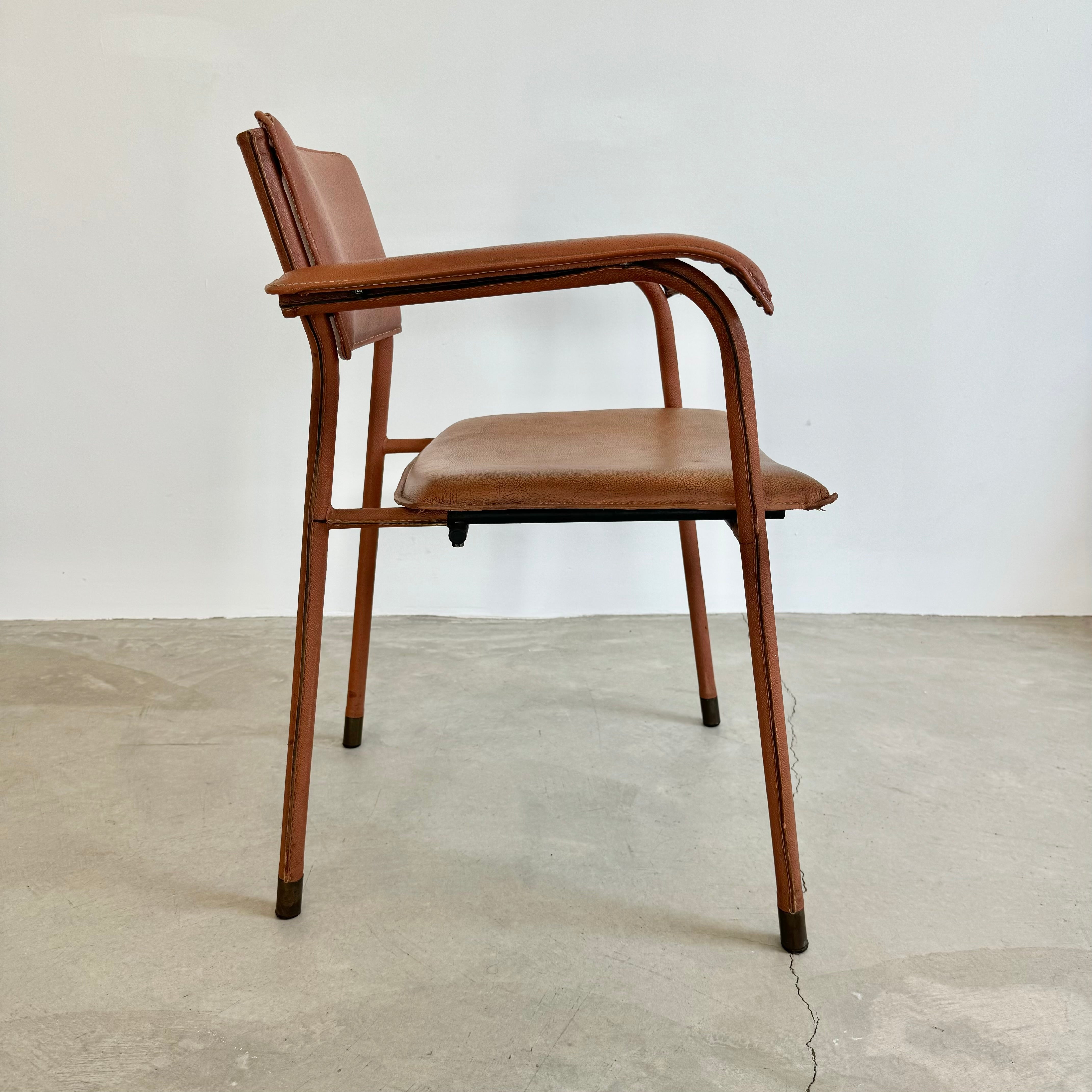 Jacques Adnet Leather Armchair, 1950s France