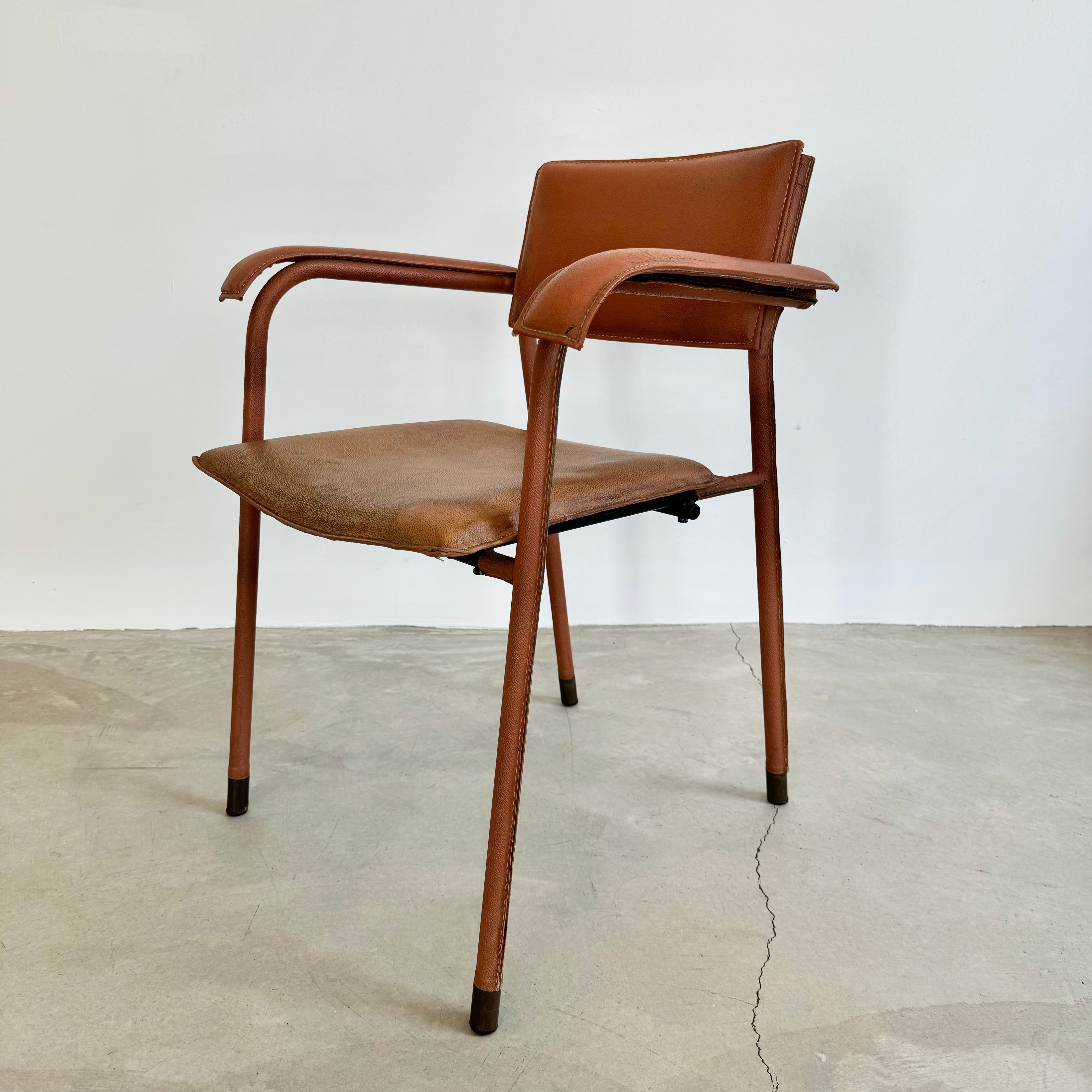Jacques Adnet Leather Armchair, 1950s France