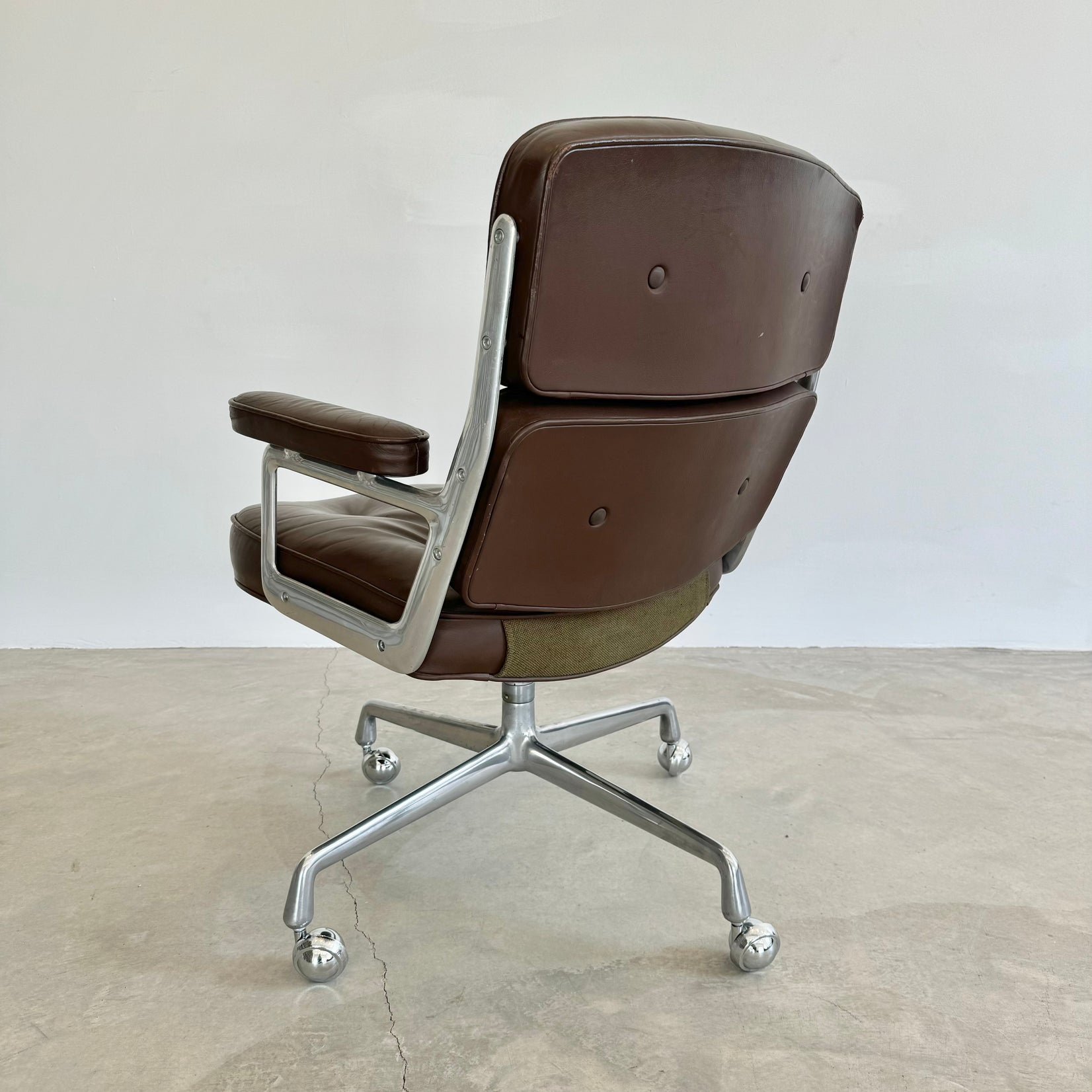 Eames Time Life Chair in Chocolate Leather for Herman Miller