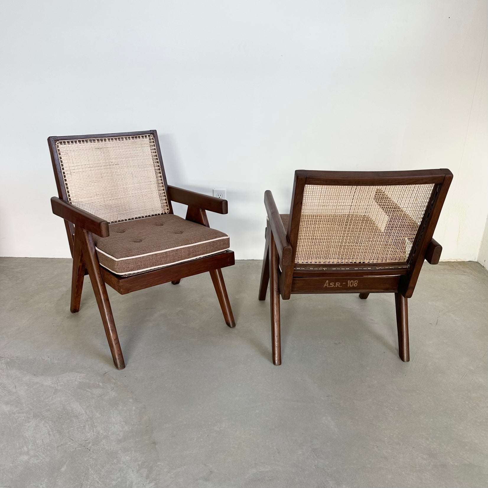 Pair of Pierre Jeanneret Easy Chairs, 1950s Chandigargh