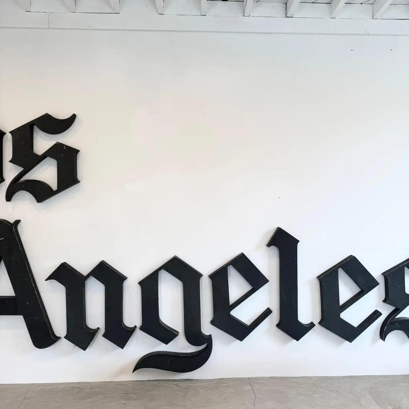 Original 'Los Angeles Times' Newspaper Sign from Downtown Los Angeles, 1970s, USA