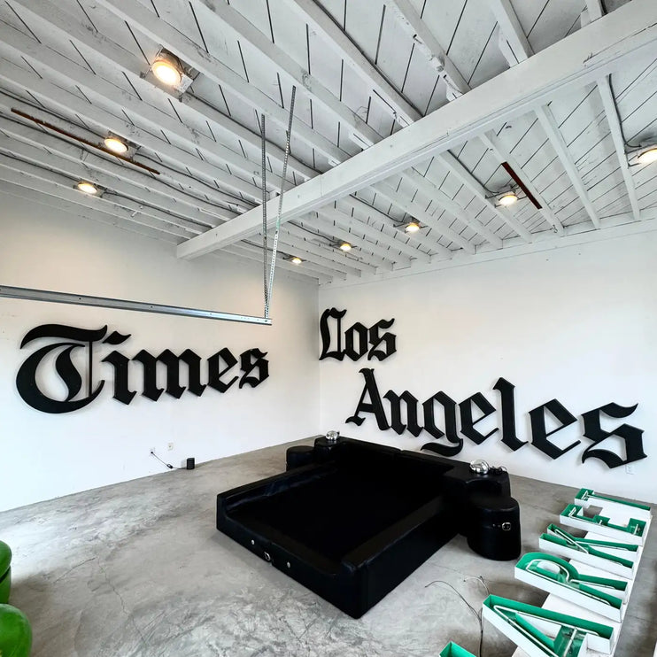Original 'Los Angeles Times' Newspaper Sign from Downtown Los Angeles, 1970s, USA