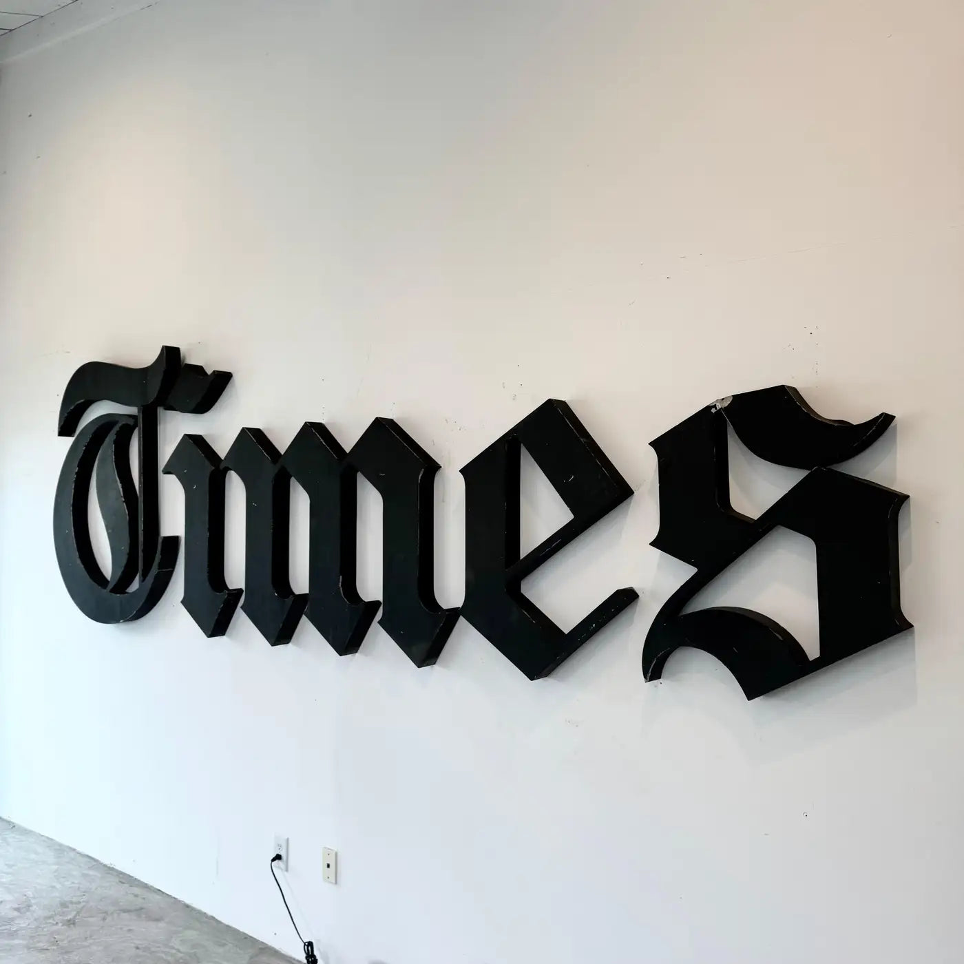 Original 'Los Angeles Times' Newspaper Sign from Downtown Los Angeles, 1970s, USA