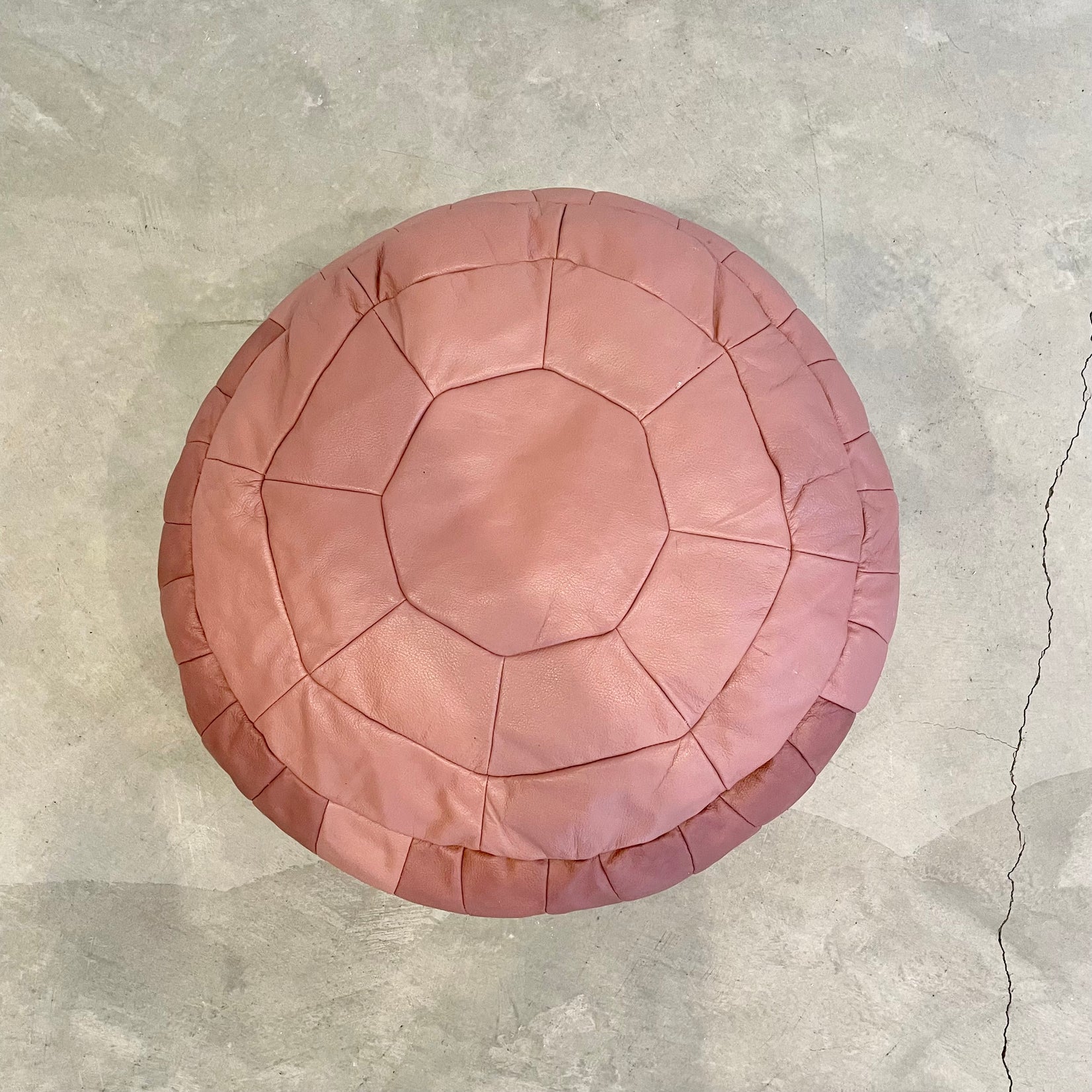 De Sede Pink Rose Leather Patchwork Ottoman, 1970s Switzerland