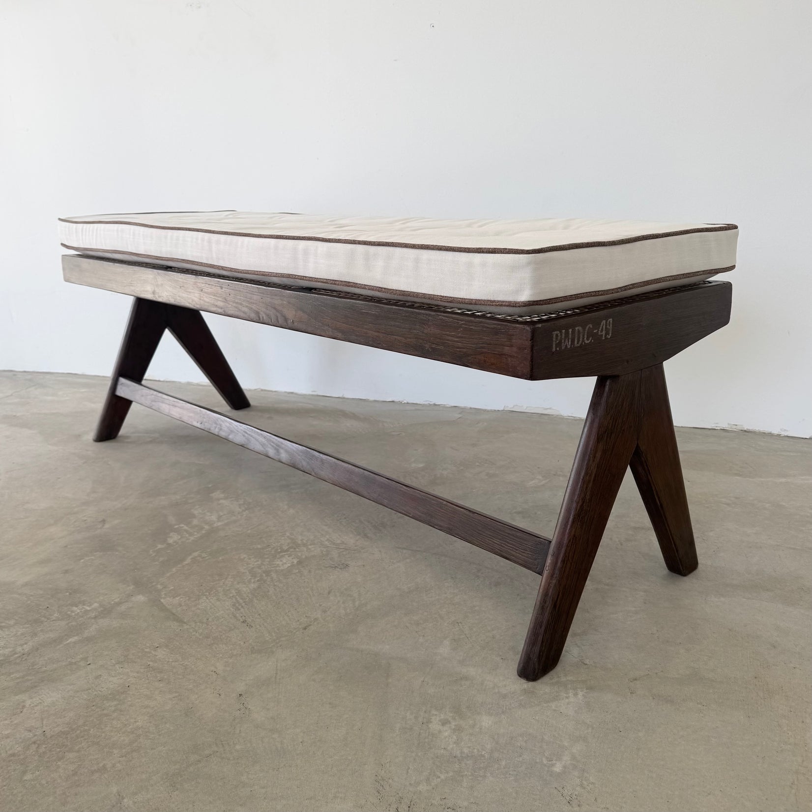 Pierre Jeanneret A Leg Bench, 1950s Chandigarh