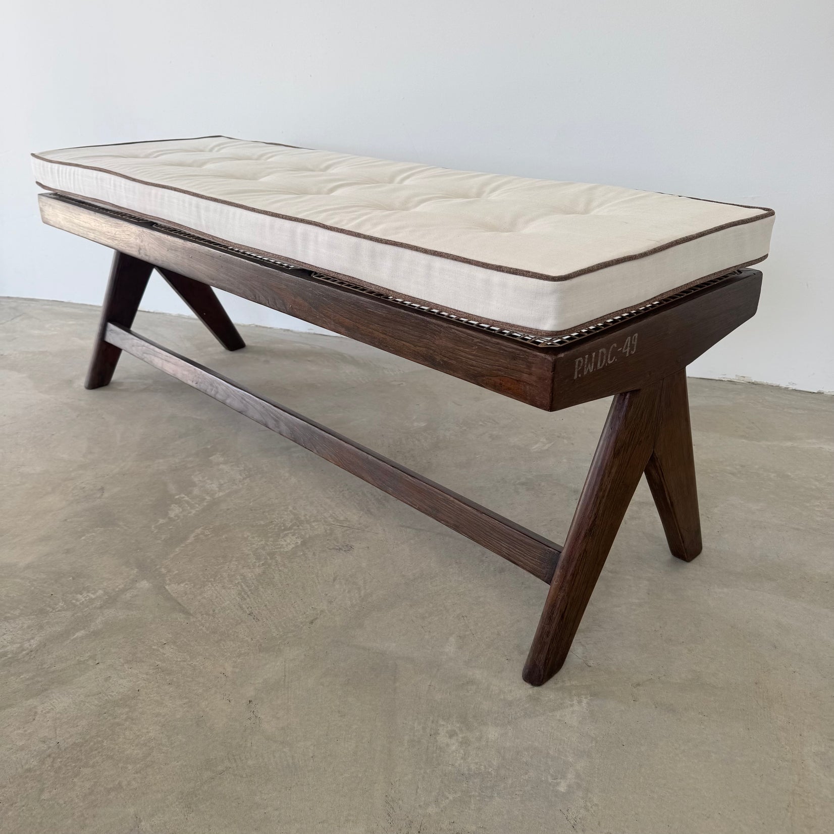 Pierre Jeanneret A Leg Bench, 1950s Chandigarh