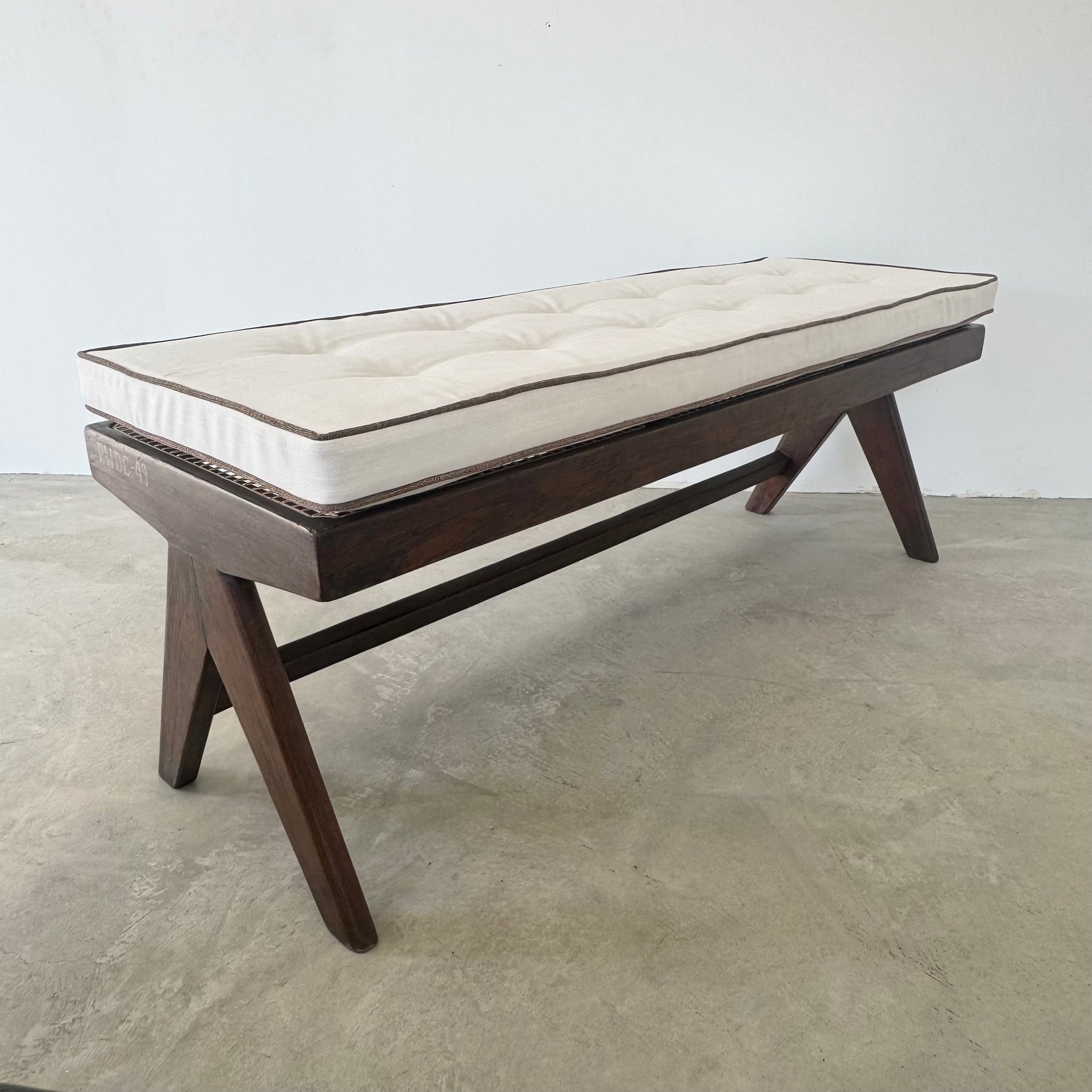 Pierre Jeanneret A Leg Bench, 1950s Chandigarh