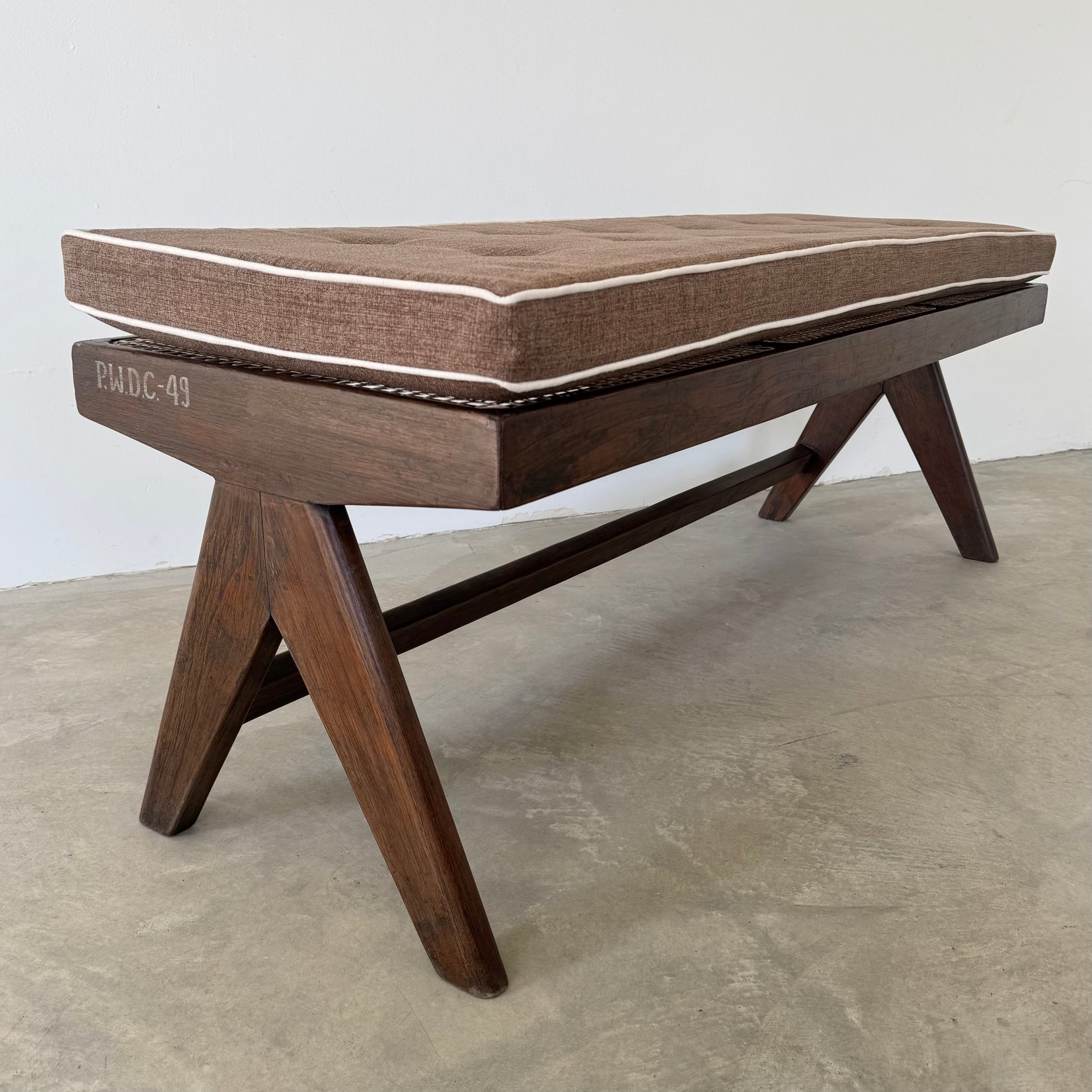 Pierre Jeanneret A Leg Bench, 1950s Chandigarh
