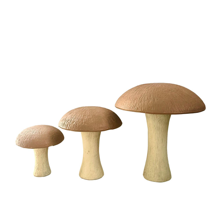 Set of 3 Large Concrete Mushrooms