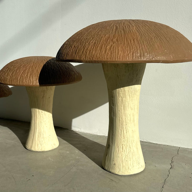 Set of 3 Large Concrete Mushrooms