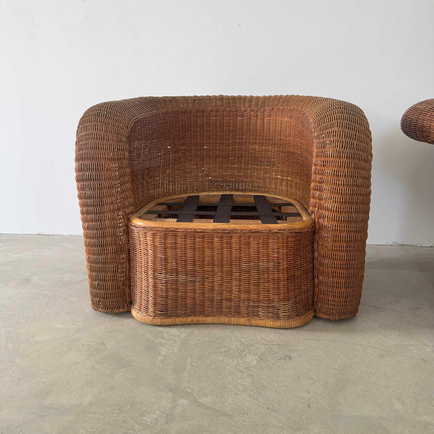 Sculptural Wicker Armchairs