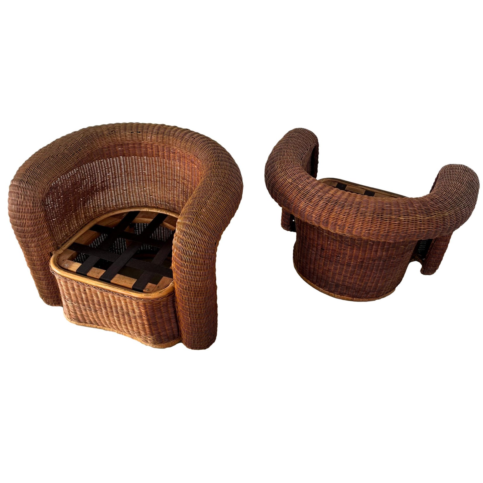 Sculptural Wicker Armchairs