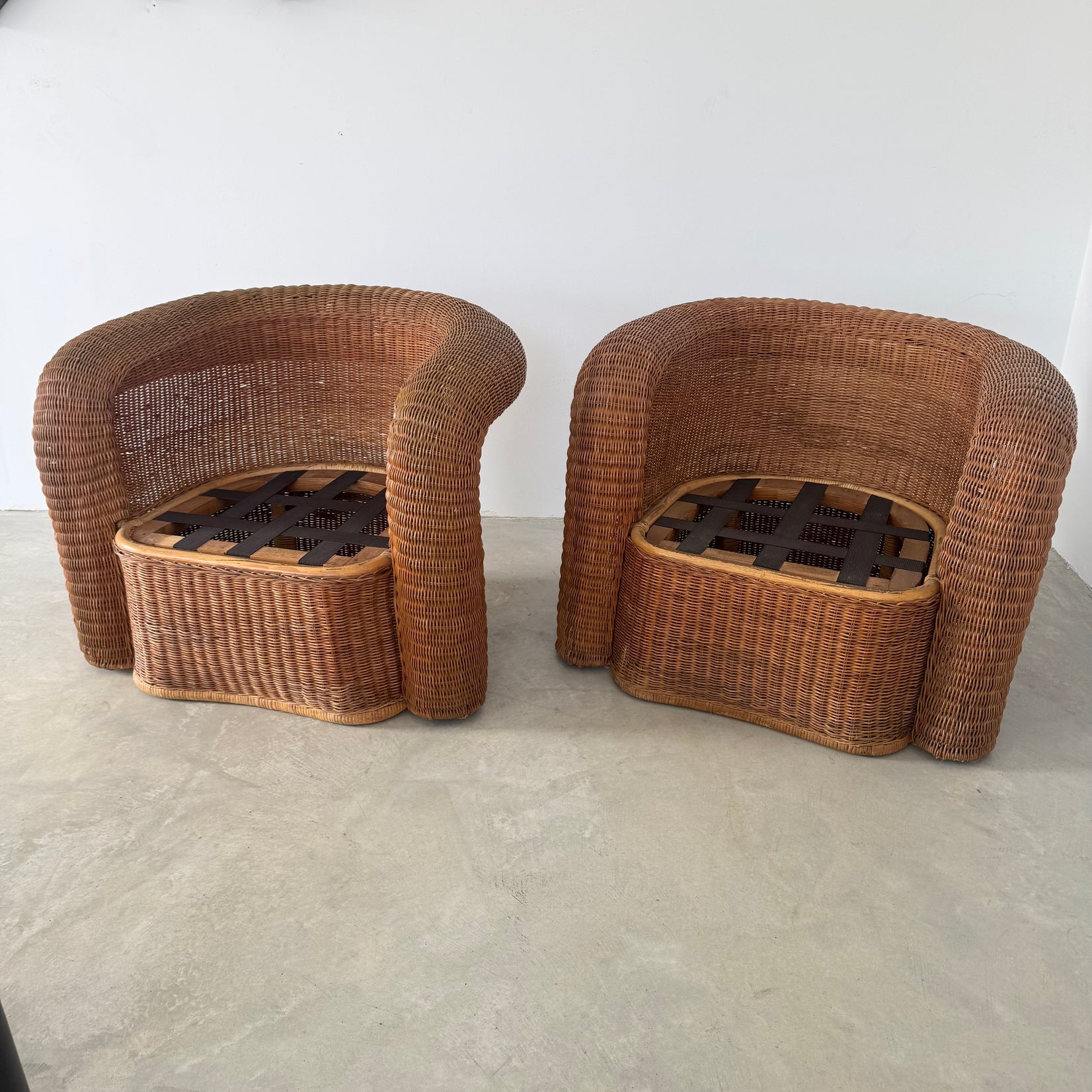 Sculptural Wicker Armchairs