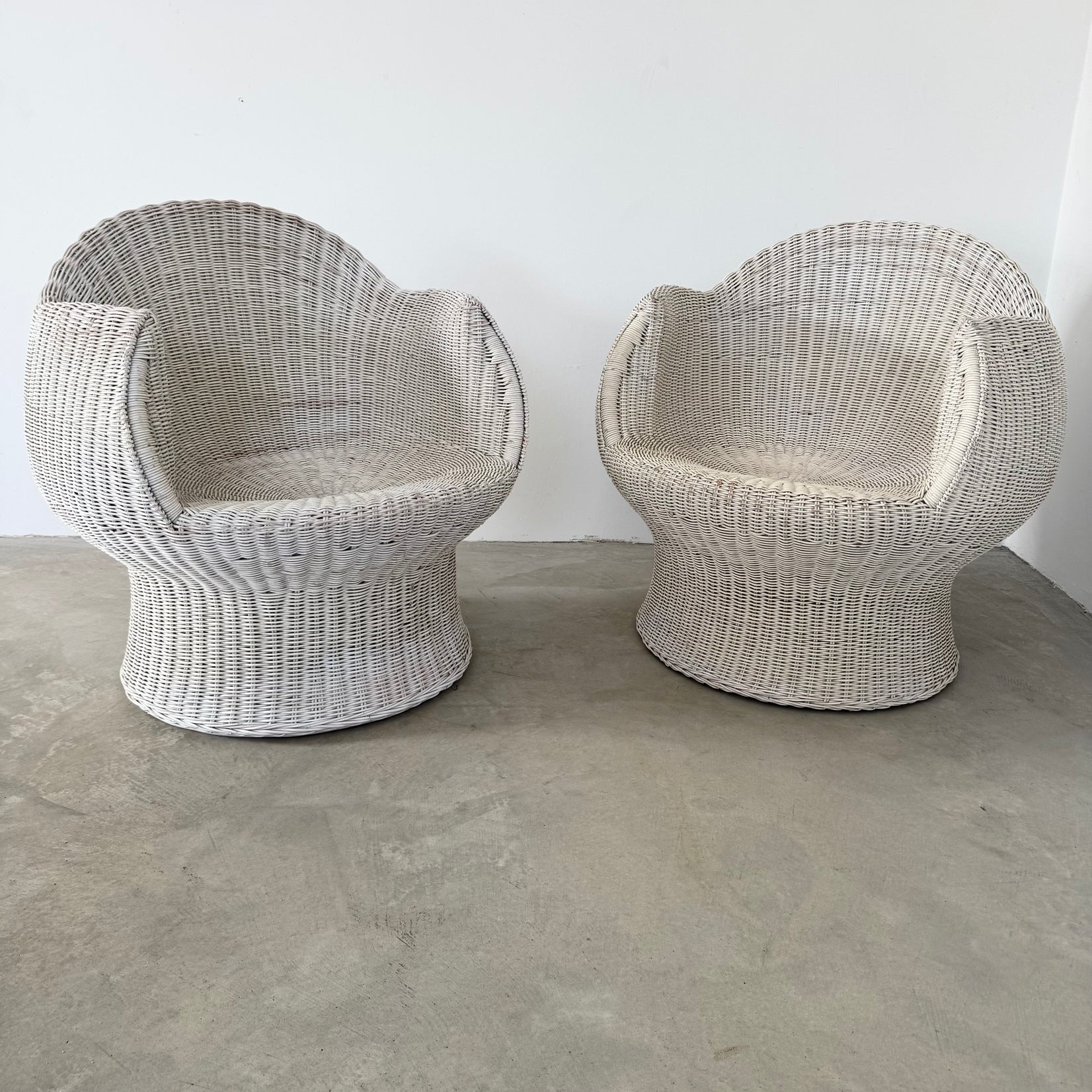 Pair of Wicker Sculptural Chairs