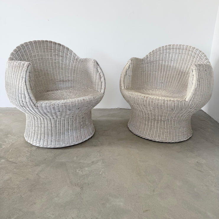 Pair of Wicker Sculptural Chairs
