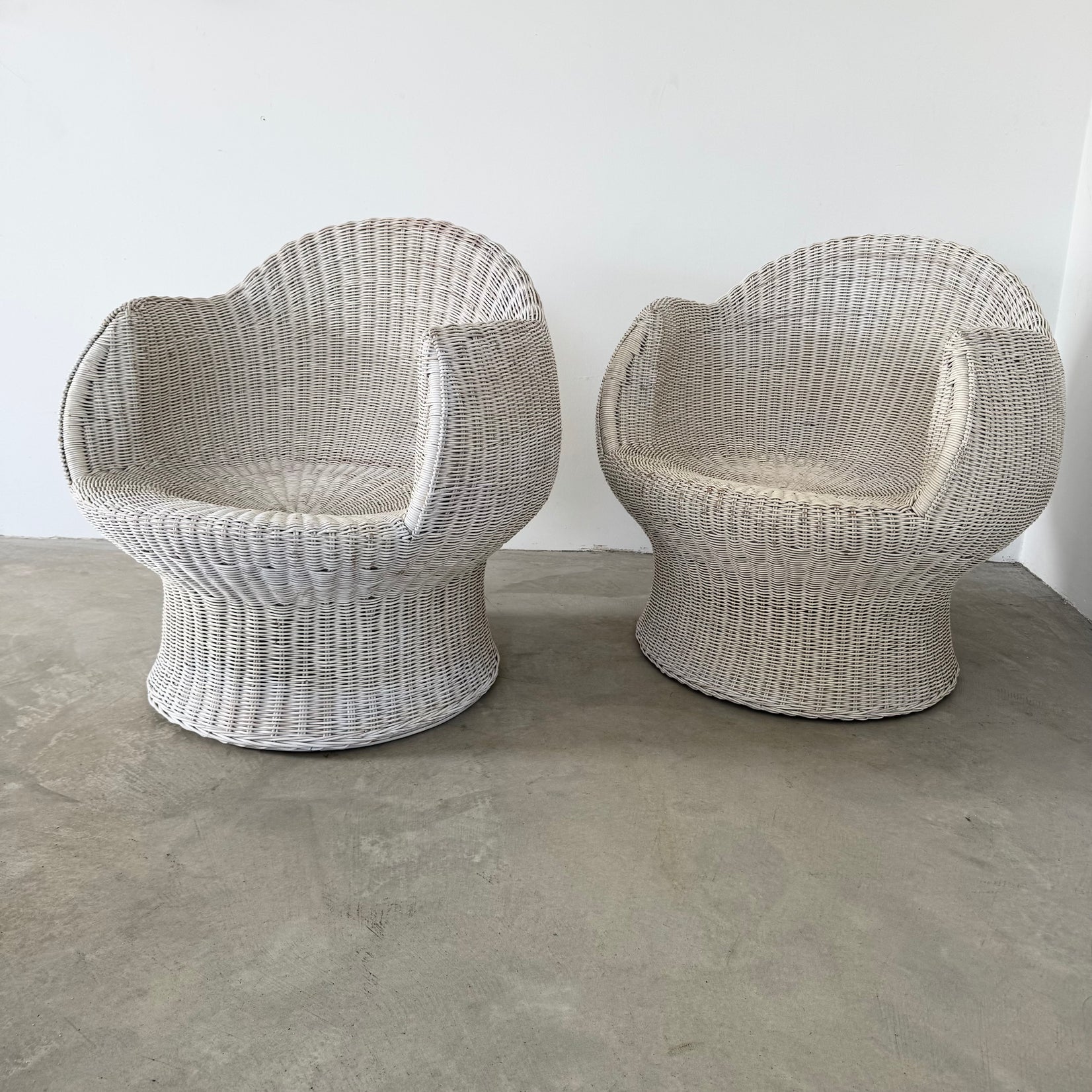 Pair of Wicker Sculptural Chairs