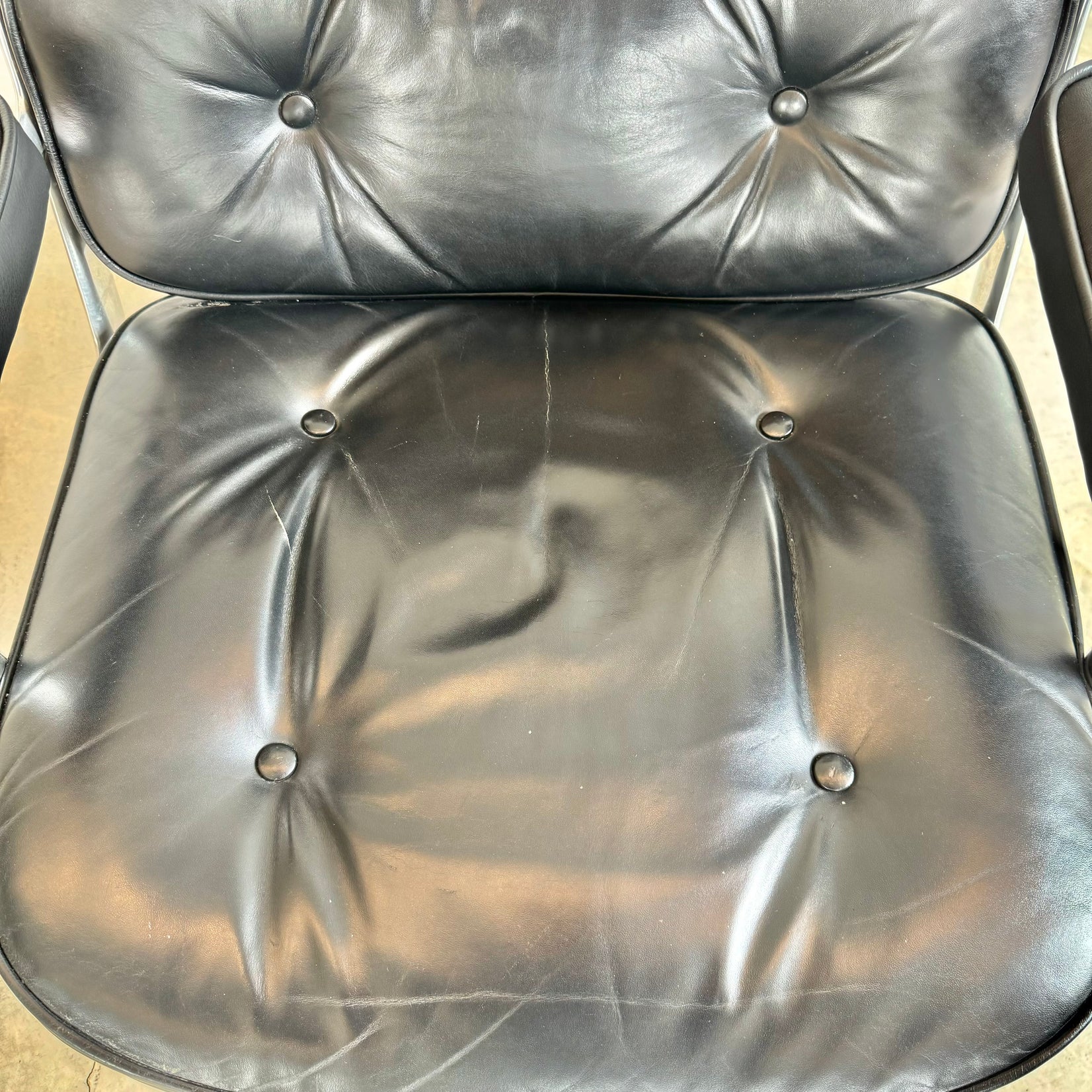 Eames Time Life Chair in Black Leather for Herman Miller