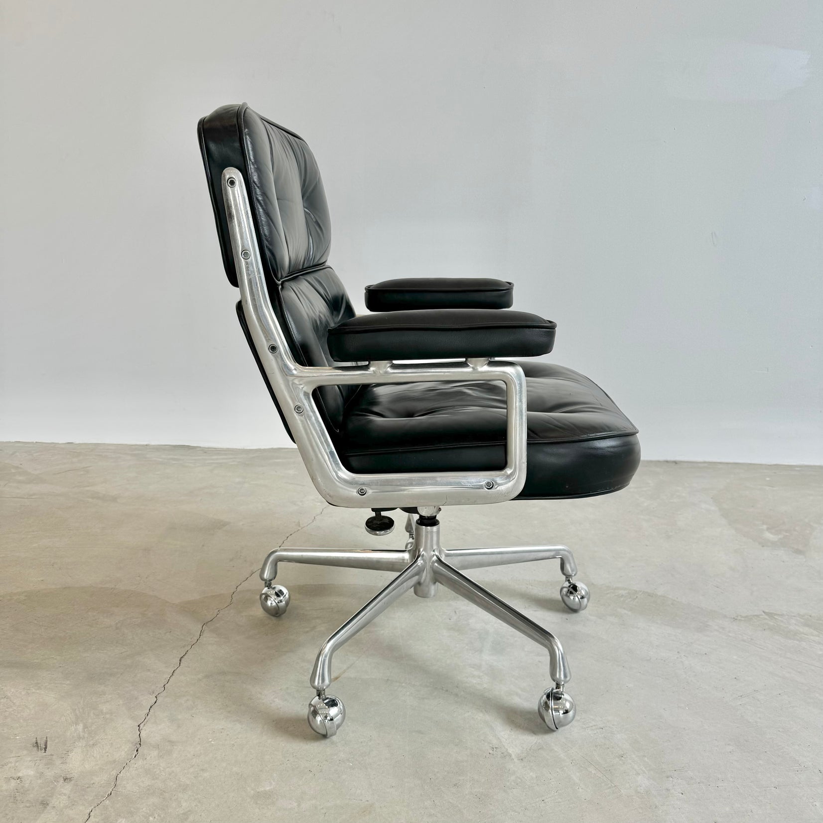 Eames Time Life Chair in Black Leather for Herman Miller